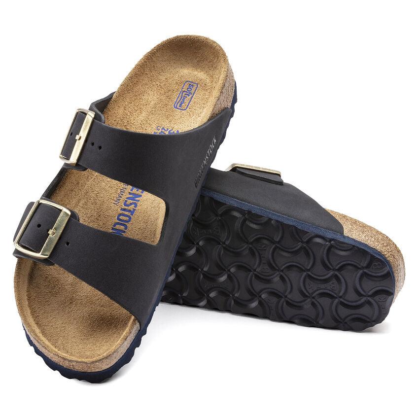 Birkenstock Arizona Plantillablanda Piel nubuc Midnight - ECRU