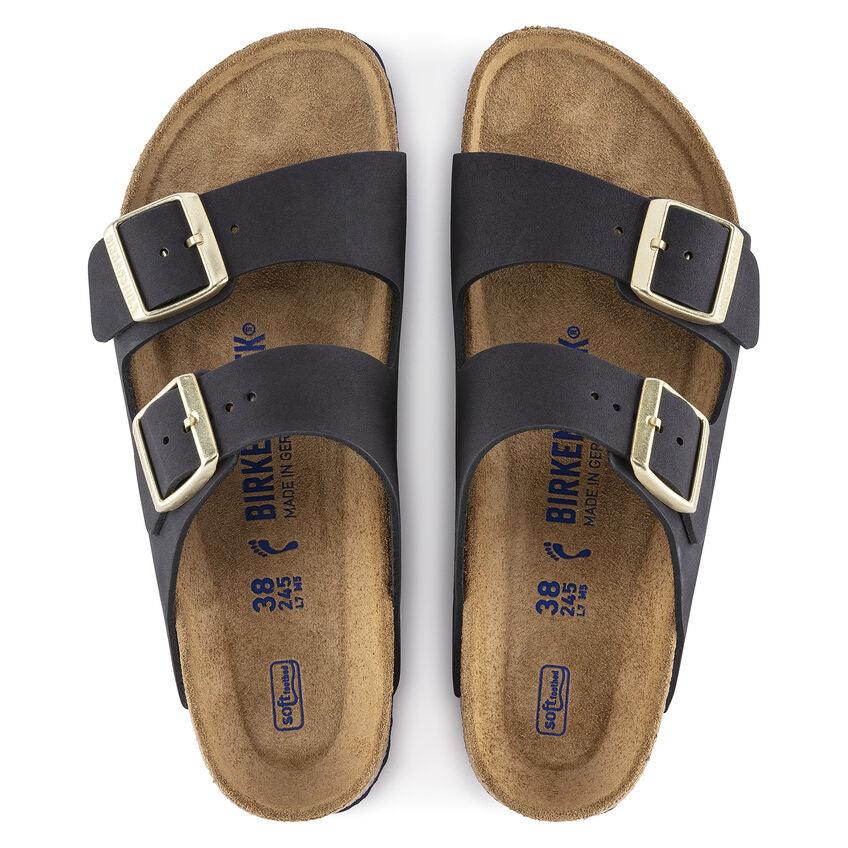 Birkenstock Arizona Plantillablanda Piel nubuc Midnight - ECRU