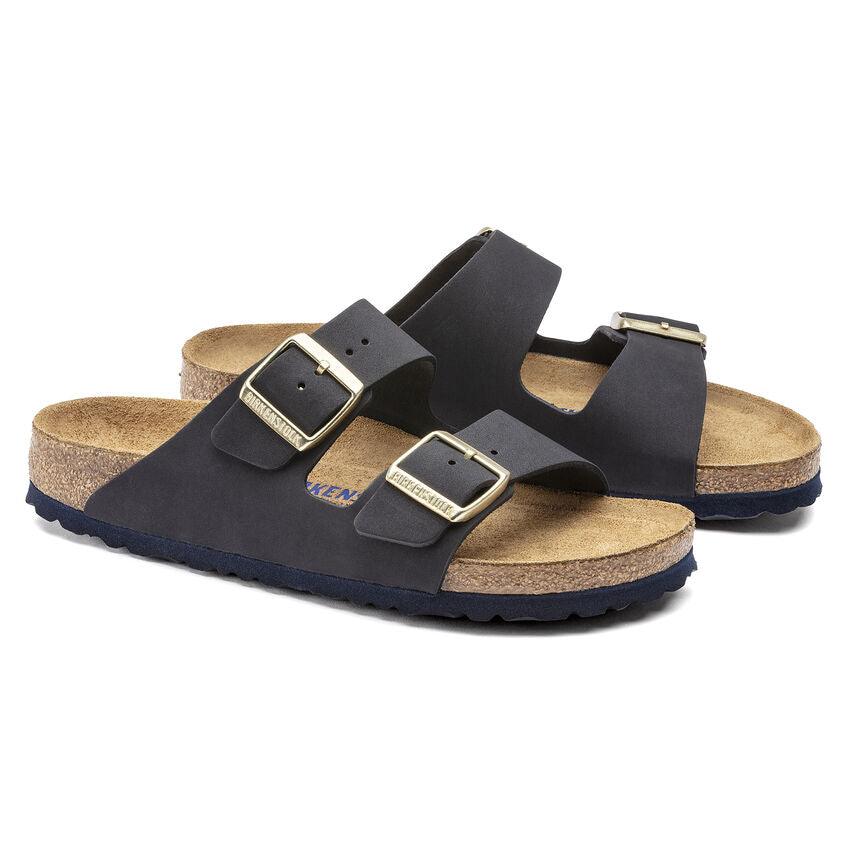 Birkenstock Arizona Plantillablanda Piel nubuc Midnight - ECRU