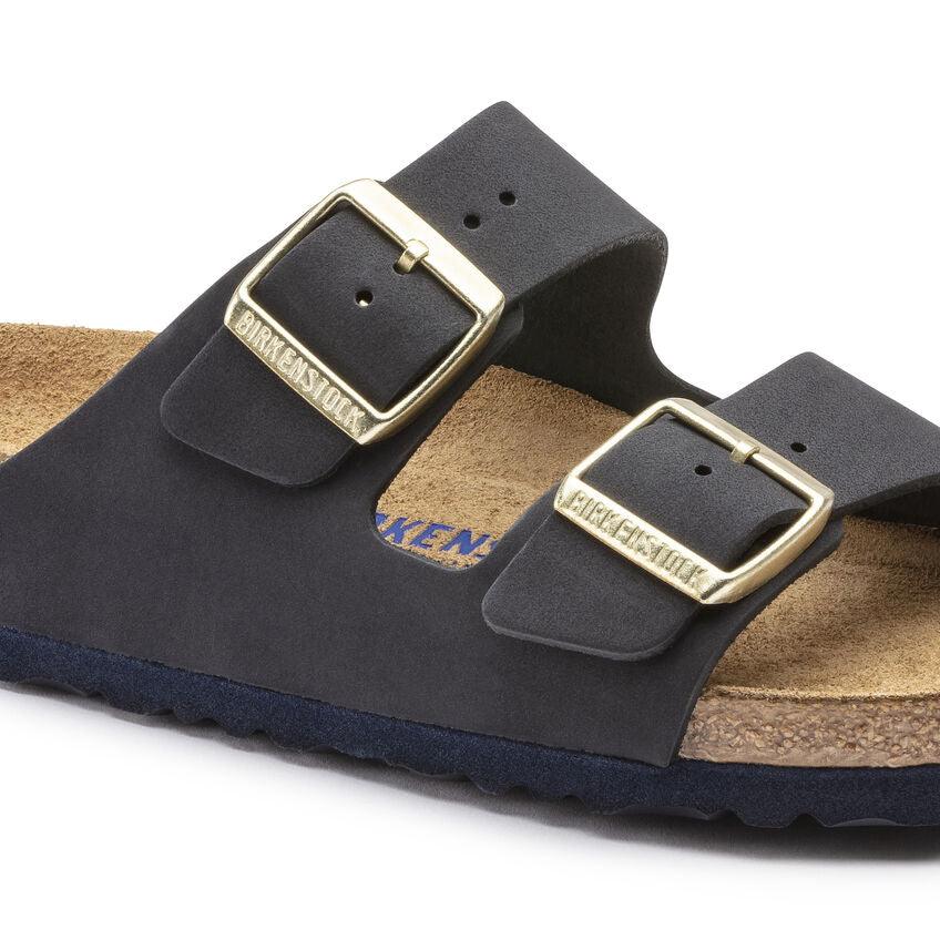 Birkenstock Arizona Plantillablanda Piel nubuc Midnight - ECRU