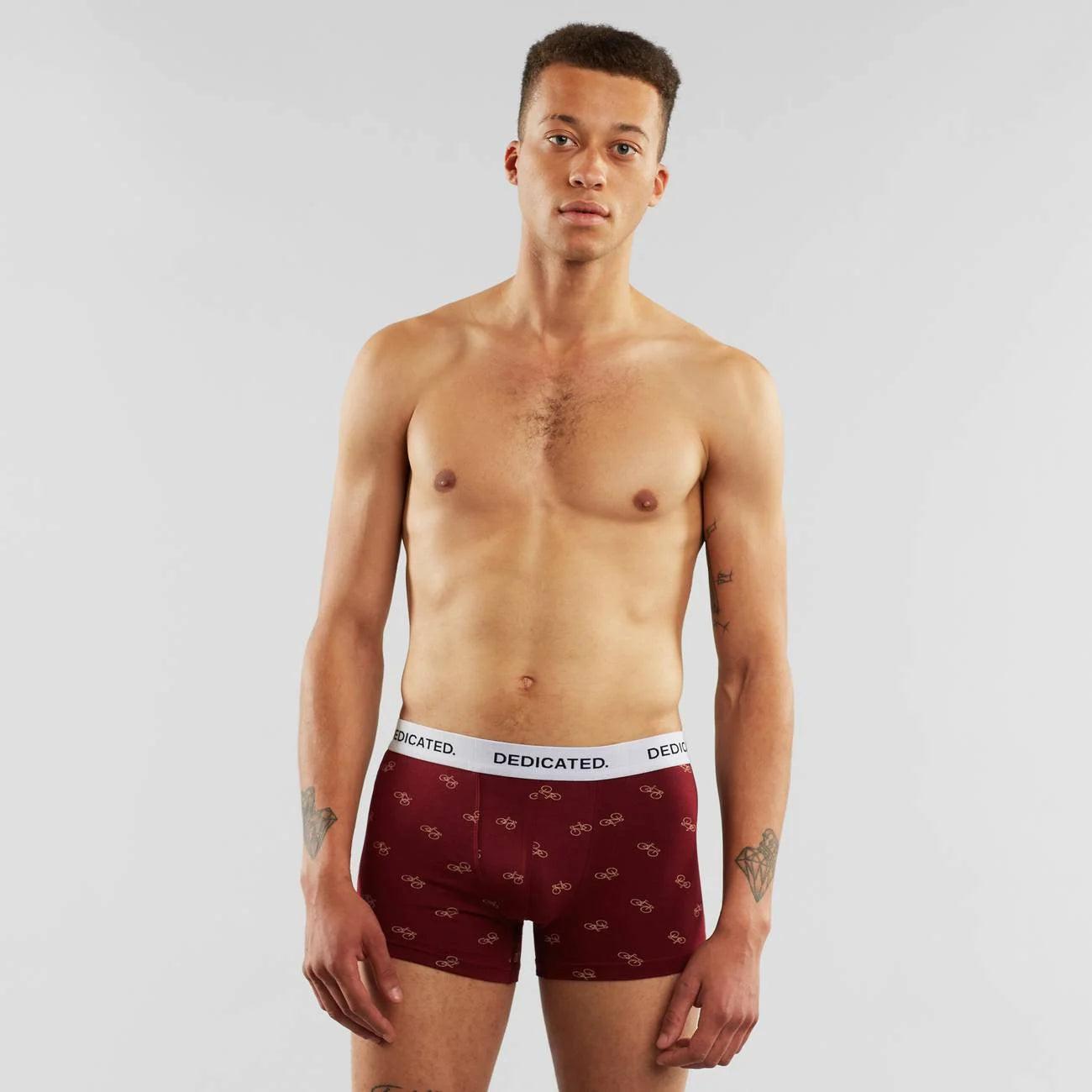 Boxer Briefs Kalix Bike Pattern Burgundy - ECRU