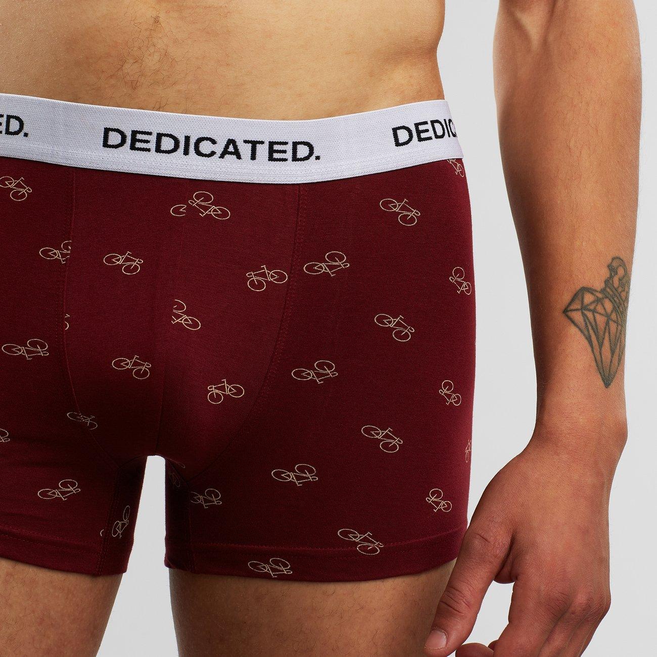 Boxer Briefs Kalix Bike Pattern Burgundy - ECRU