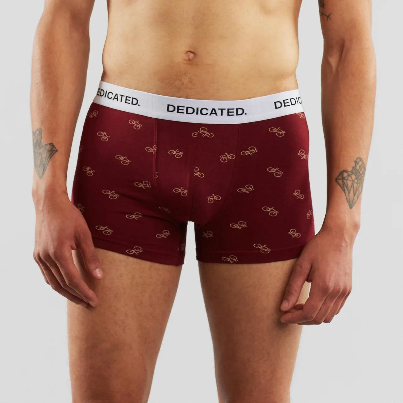 Boxer Briefs Kalix Bike Pattern Burgundy - ECRU