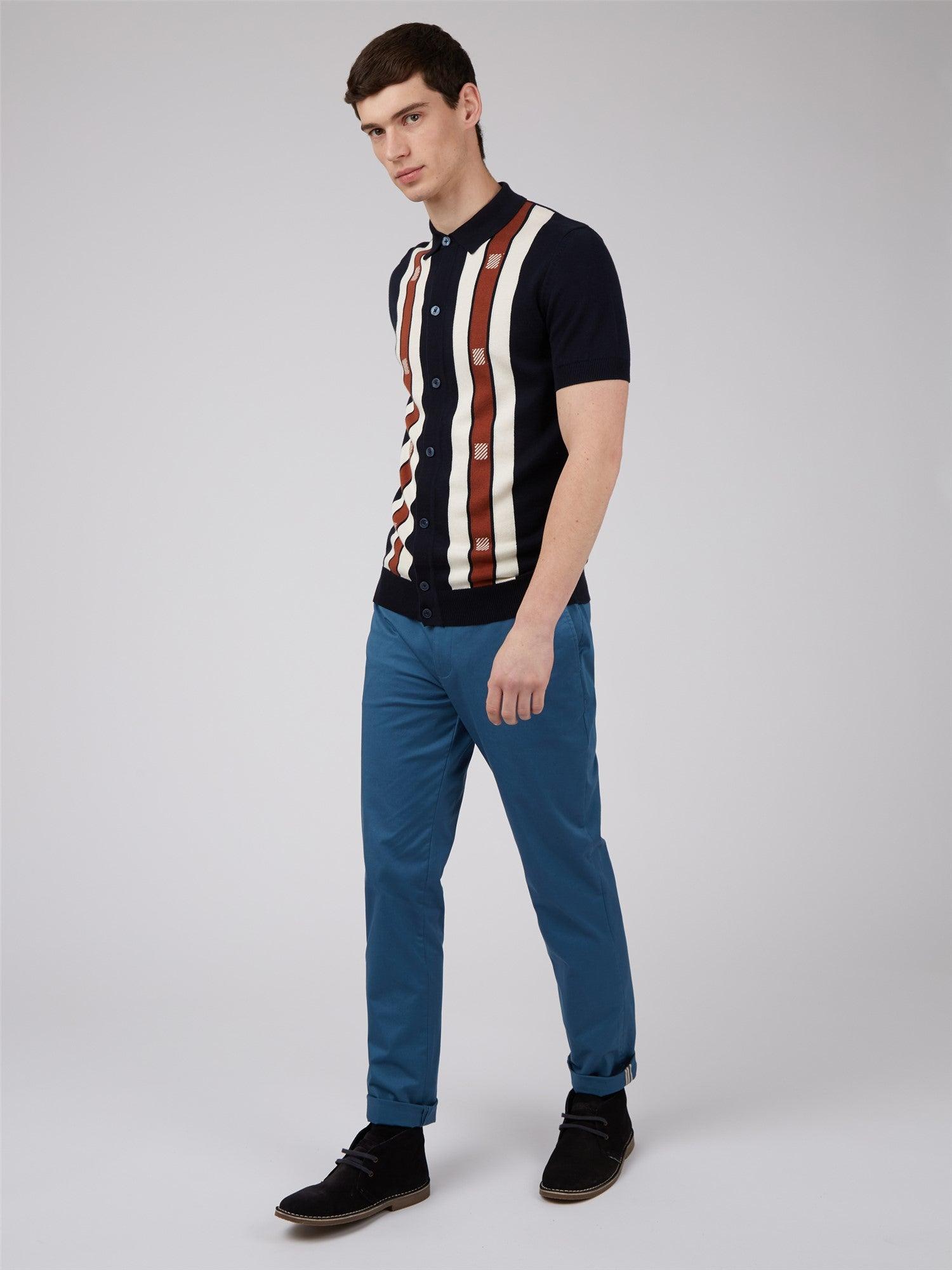 Button Through Mod Polo Shirt - ECRU