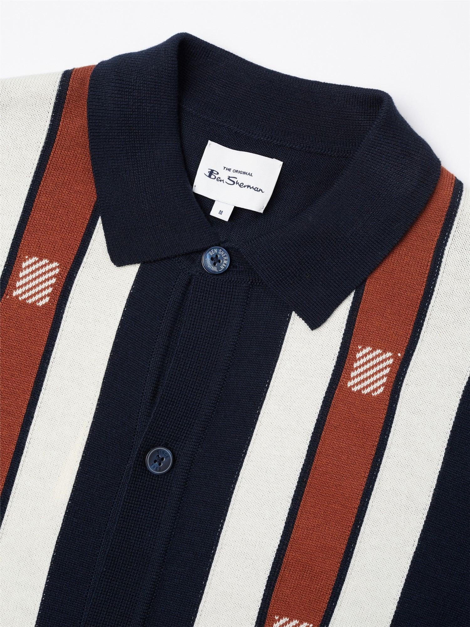 Button Through Mod Polo Shirt - ECRU