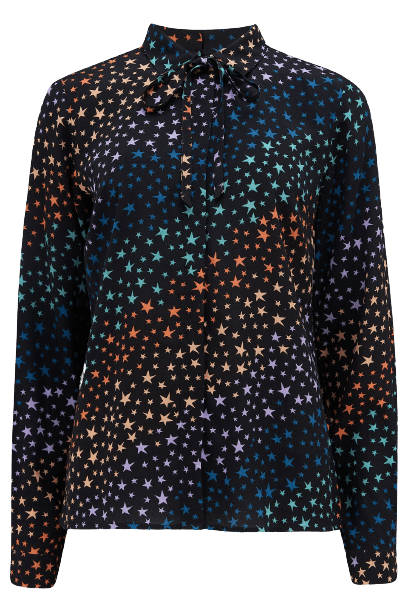 Camisa Catrina Negro Star Waves - ECRU