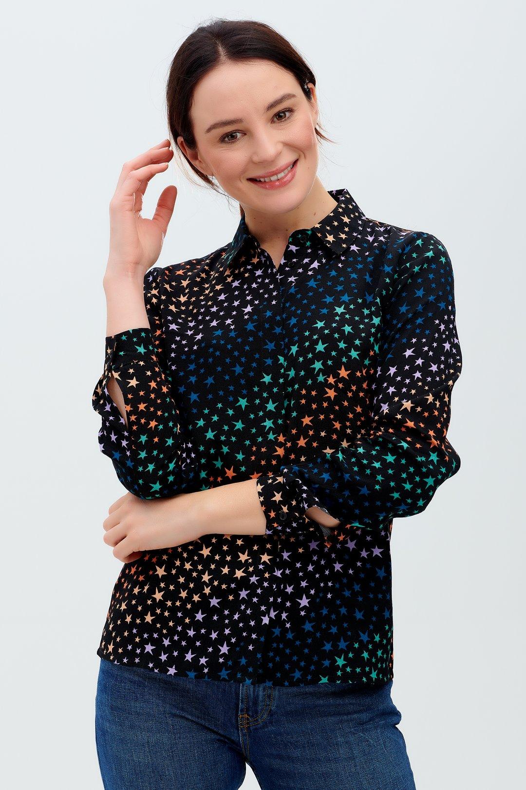 Camisa Catrina Negro Star Waves - ECRU