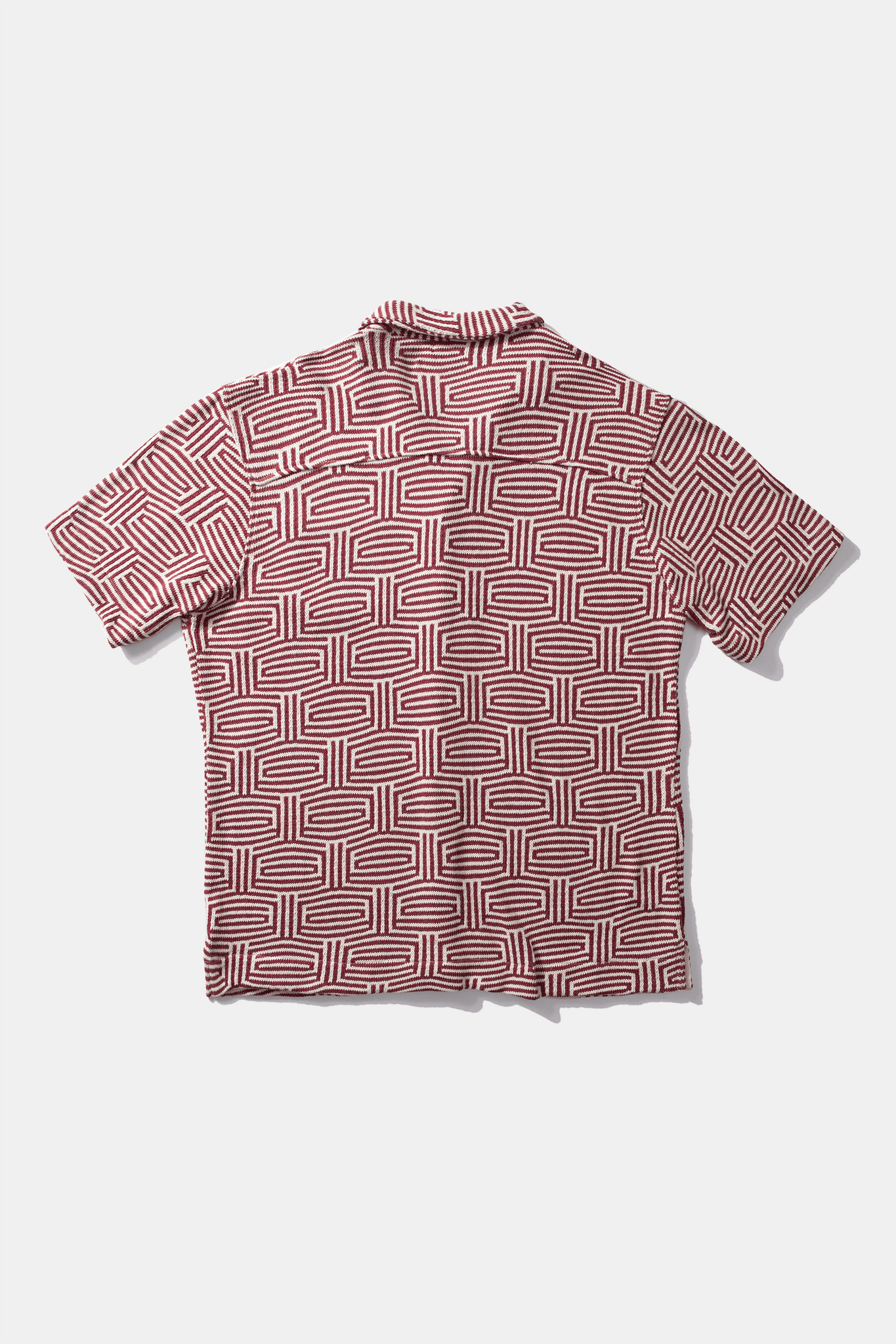 Camisa Edmmond de Hombre Manga Corta Mosaic Plain Red - ECRU