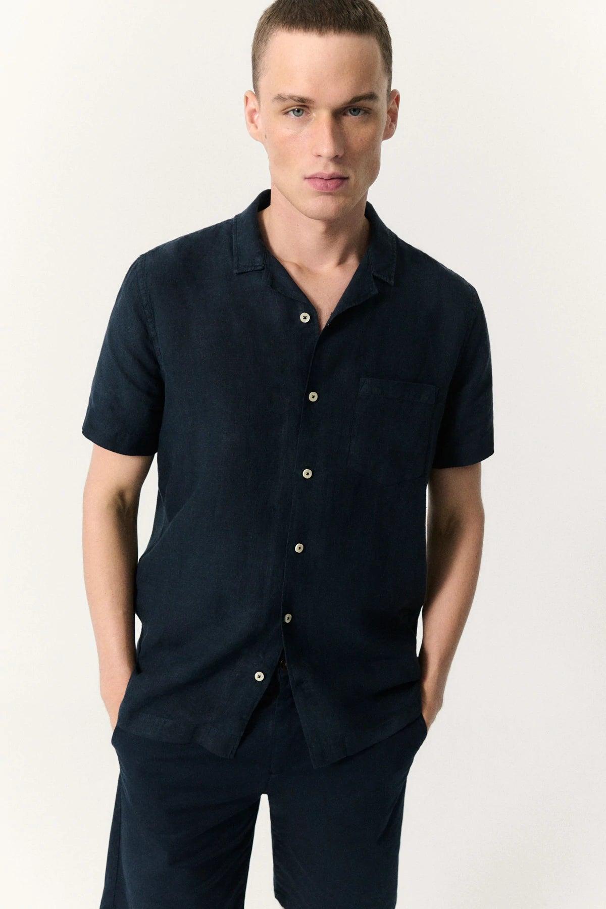 Camisa Sutar Midnight Navy - ECRU