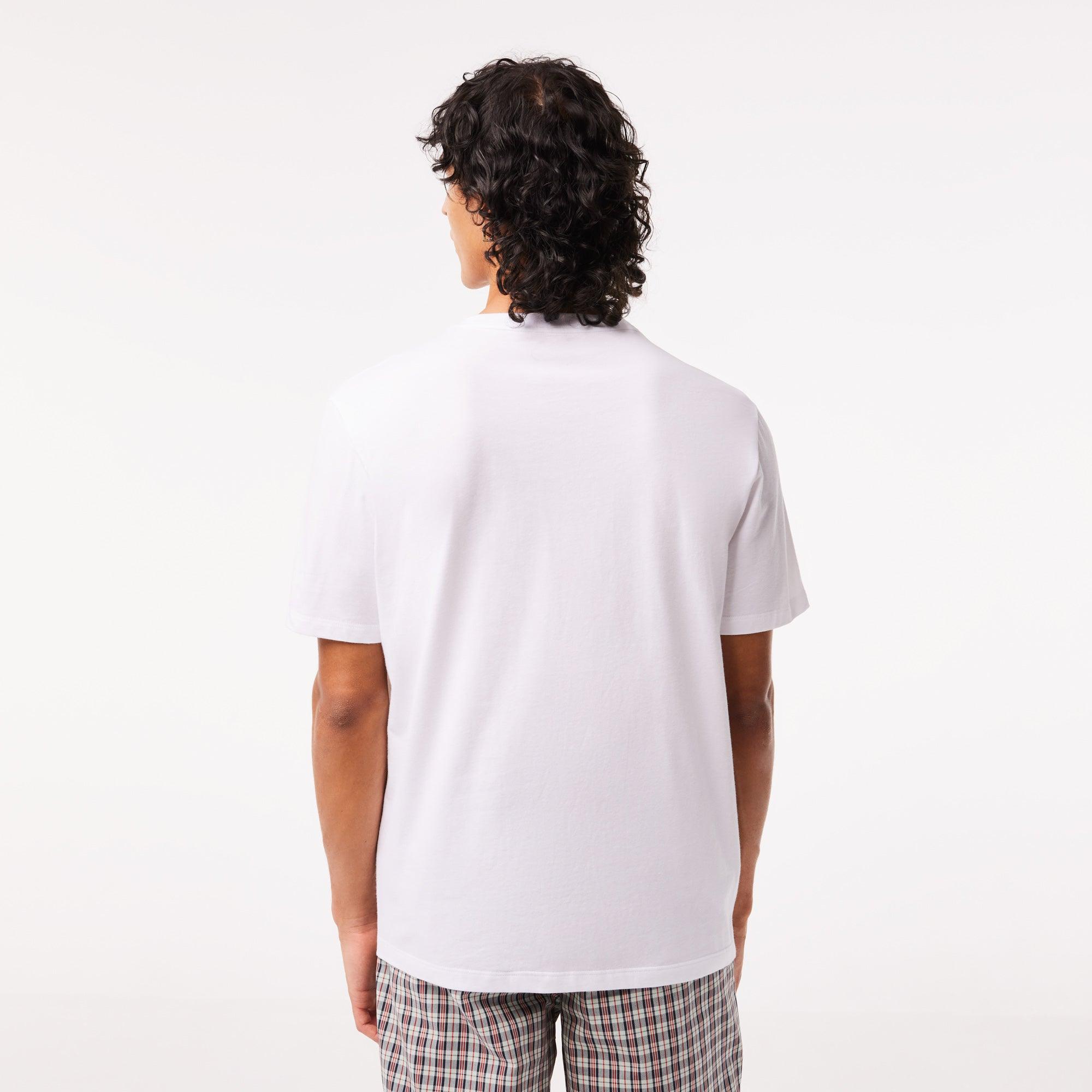 Camiseta de hombre Lacoste relaxed fit en punto de algodón - ECRU