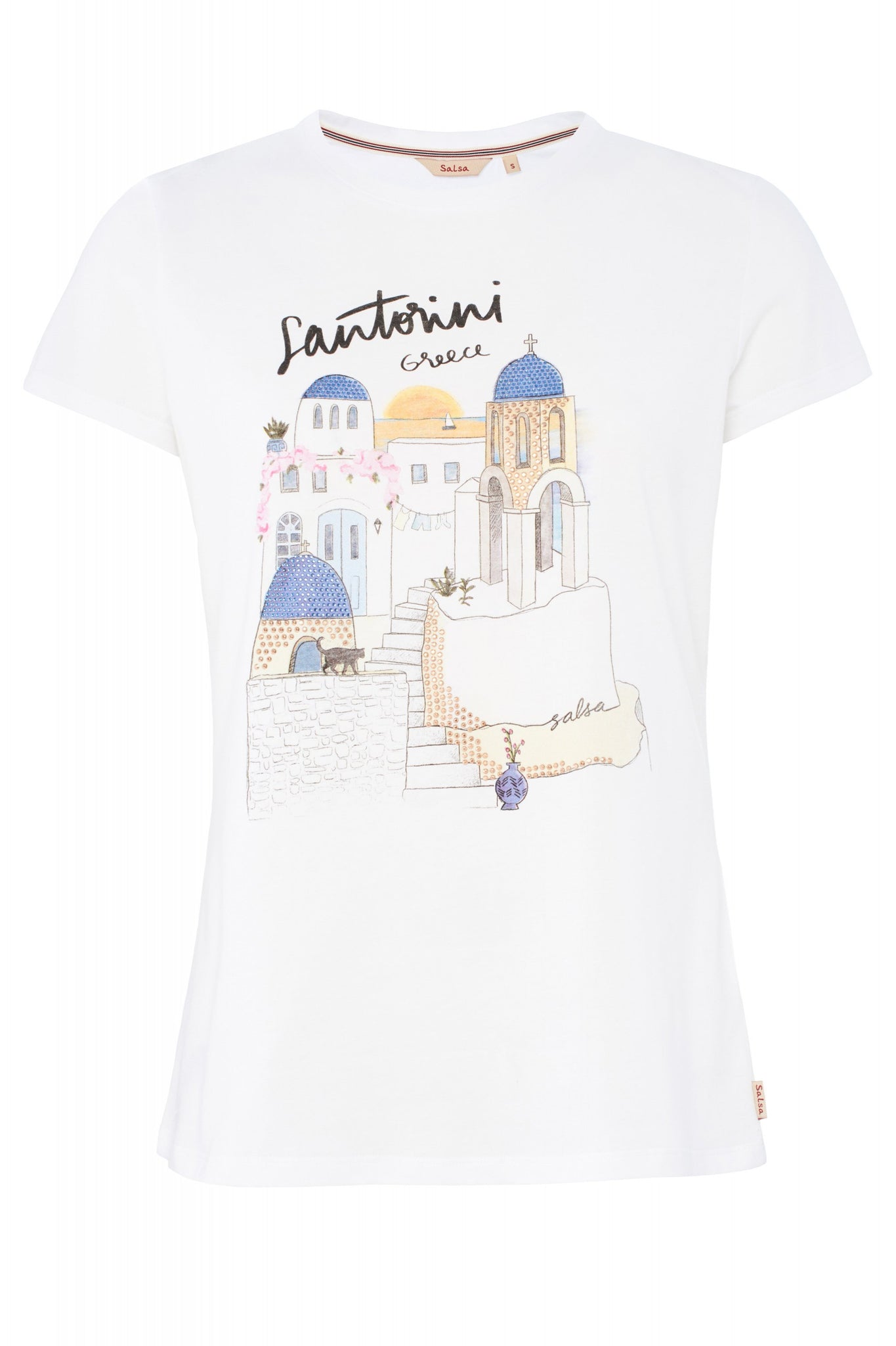 Camiseta Gráfico Santorini - ECRU