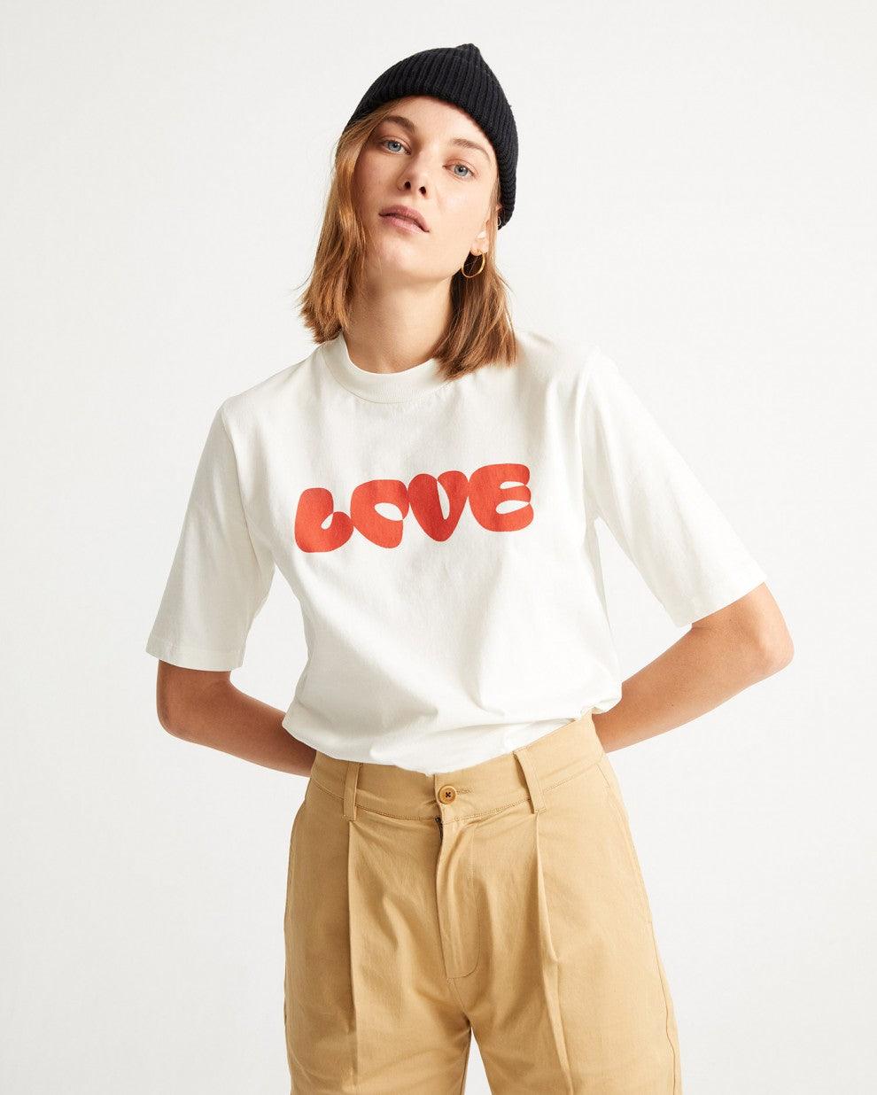 Camiseta Love - ECRU