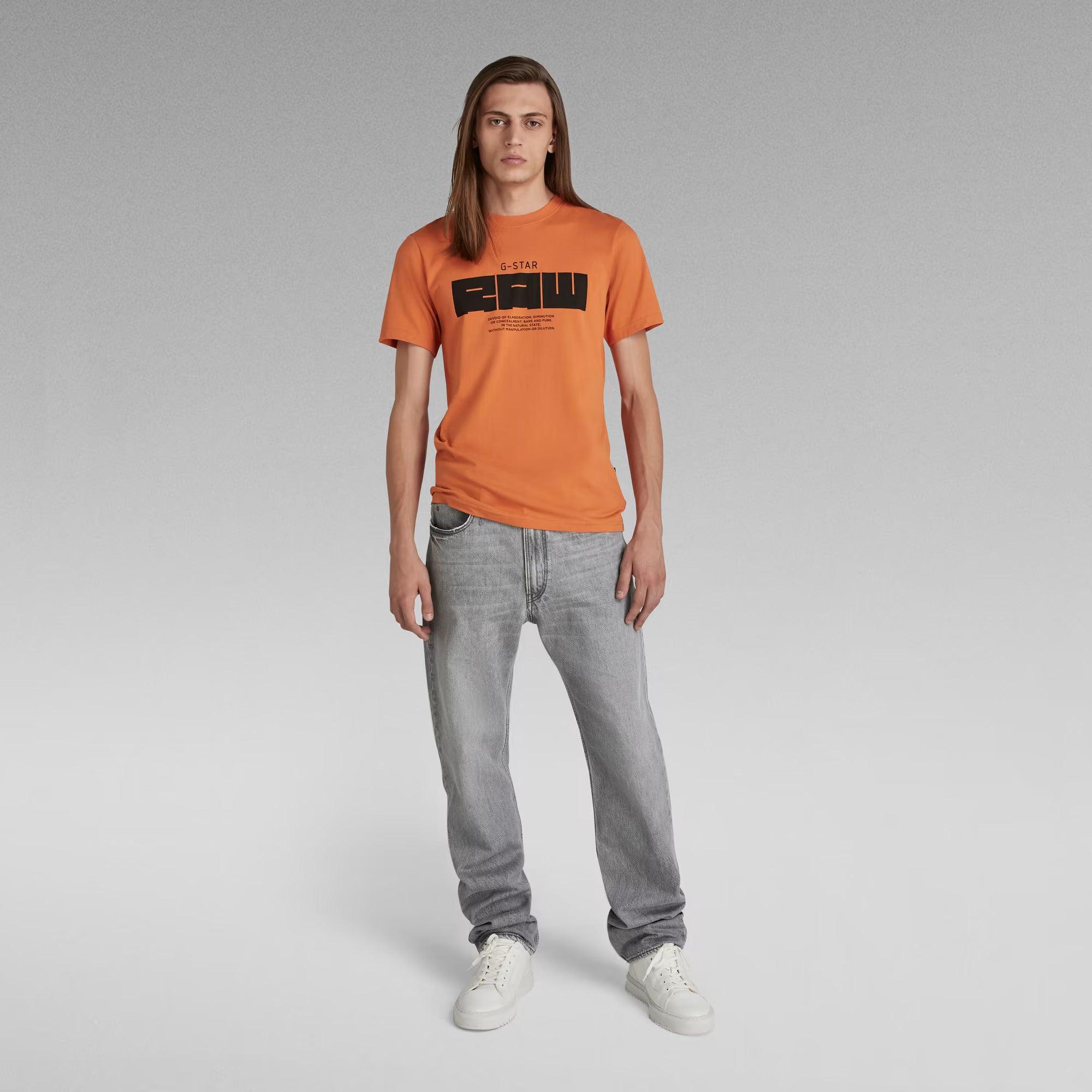 Camiseta Raw Graphic Slim Burned Orange - ECRU