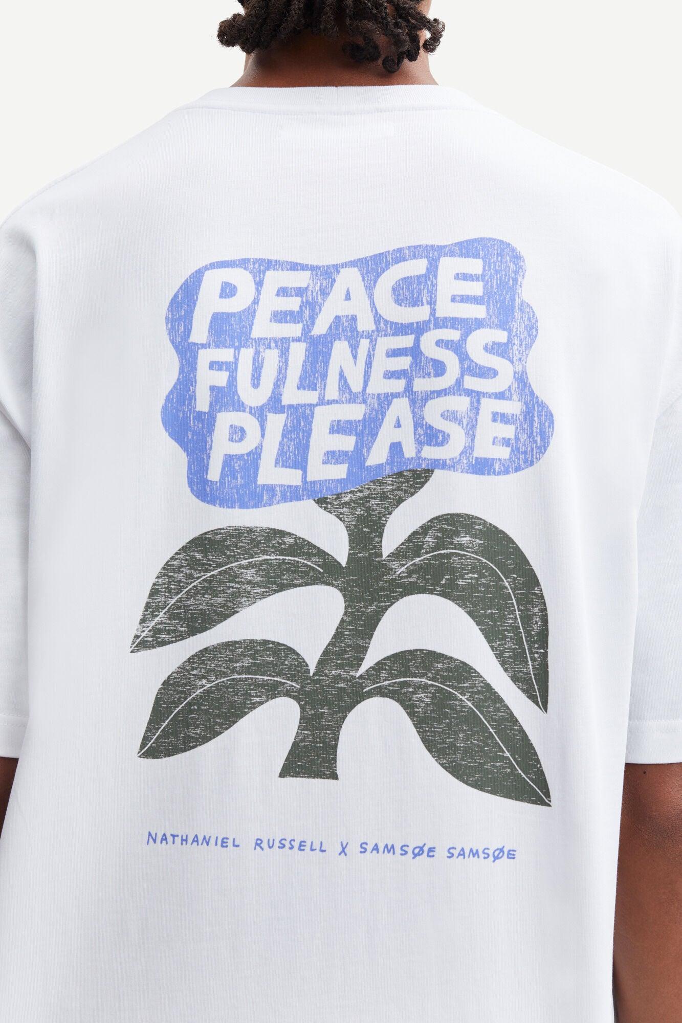 Camiseta Samsøe Samsøe Nathaniel 11725 Peace Flower - ECRU