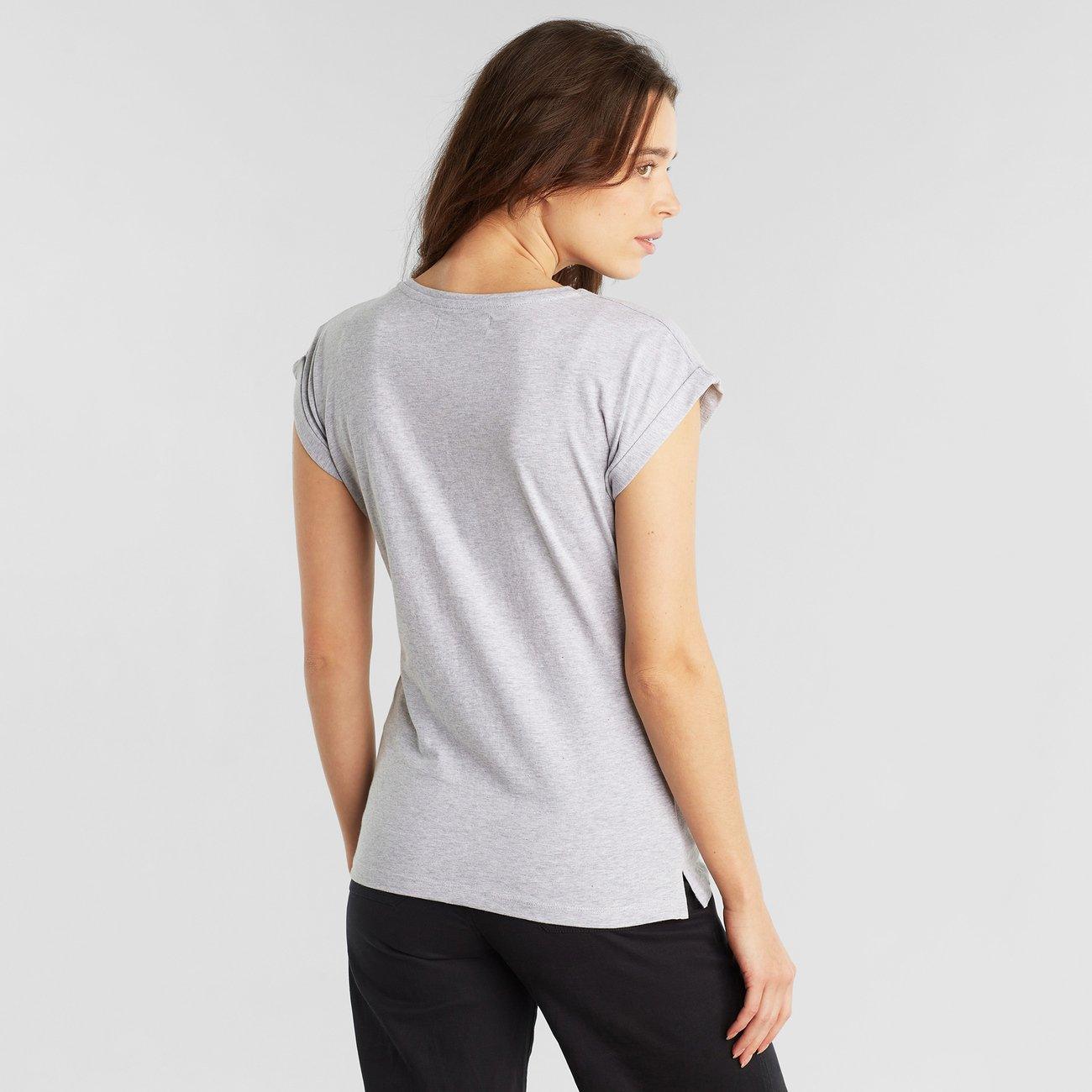 Camiseta Visby Cat Flip Grey Melange - ECRU