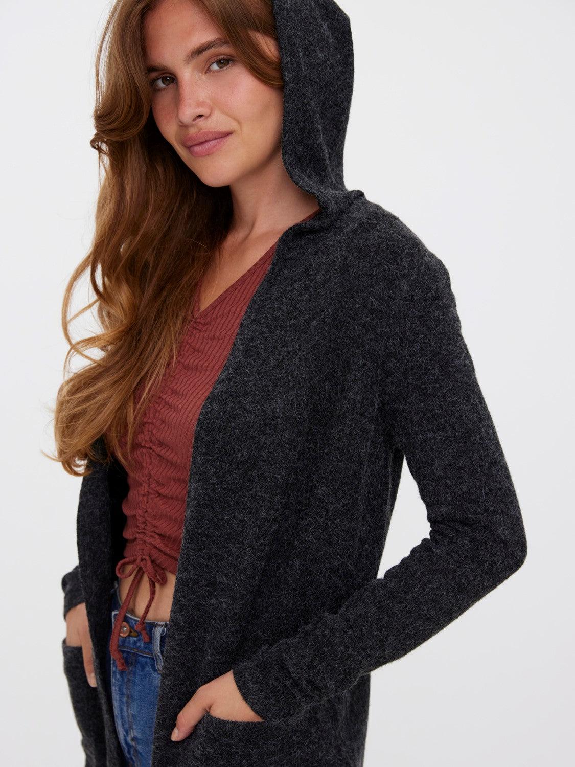 Cardigan Doffy Hood Black - ECRU