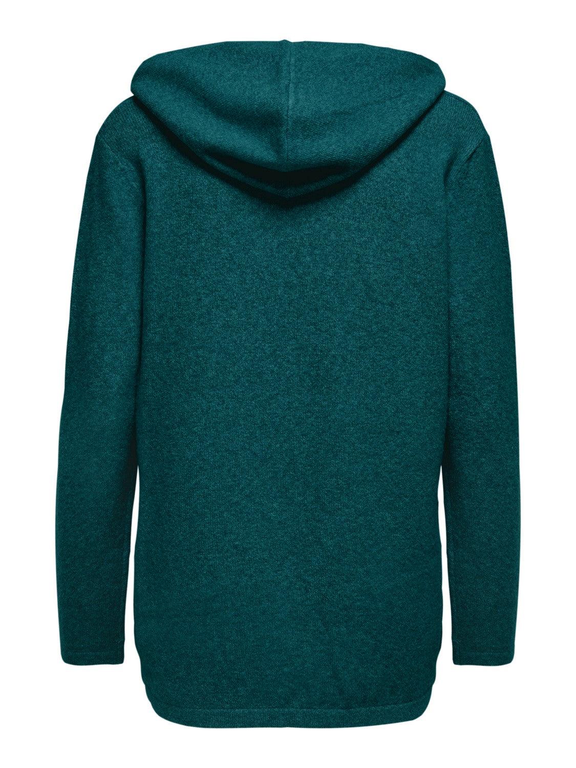 Cardigan Hood Brilliant Atlantic Deep - ECRU