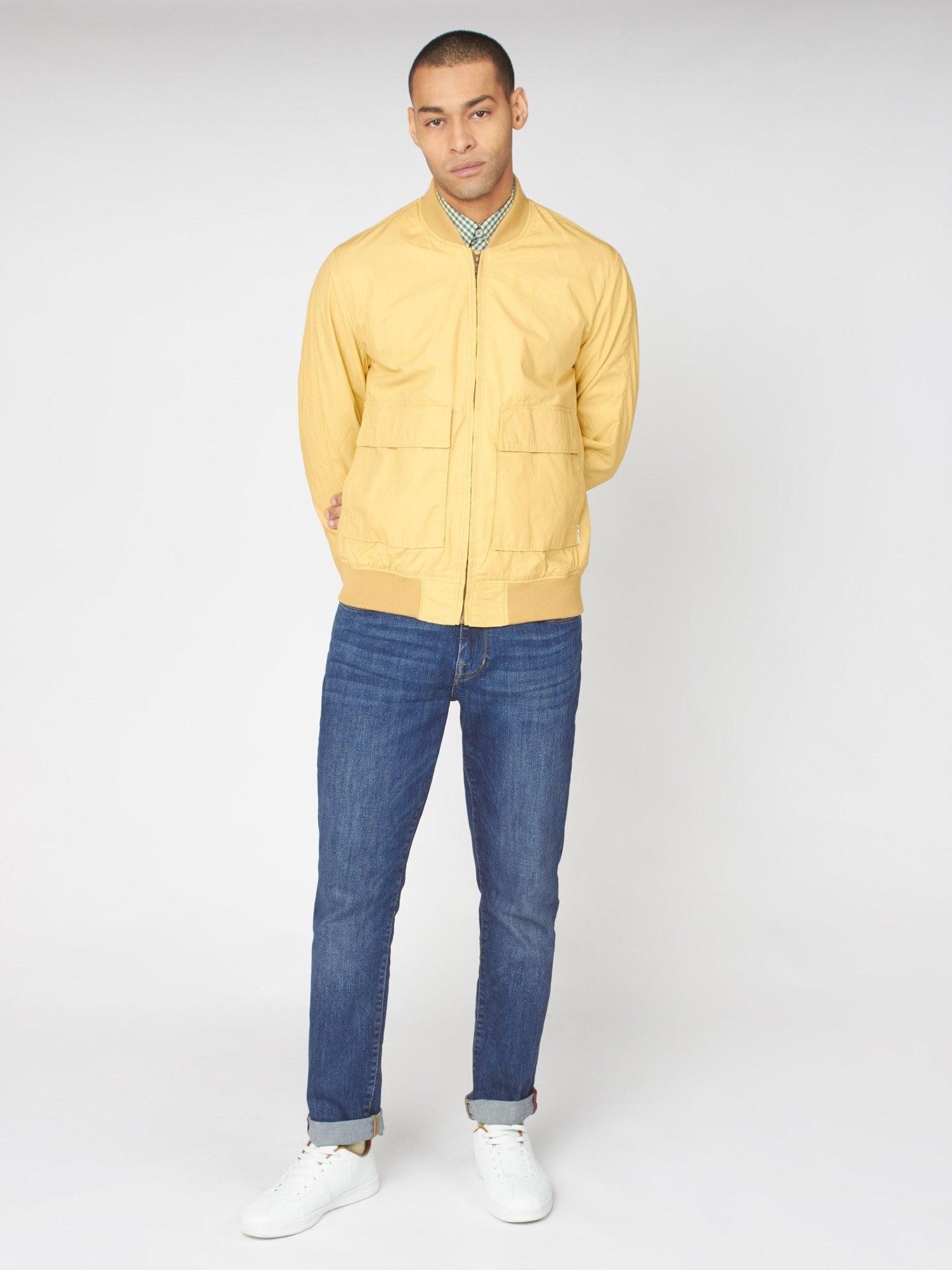 Cazadora bomber amarillo lavado - ECRU