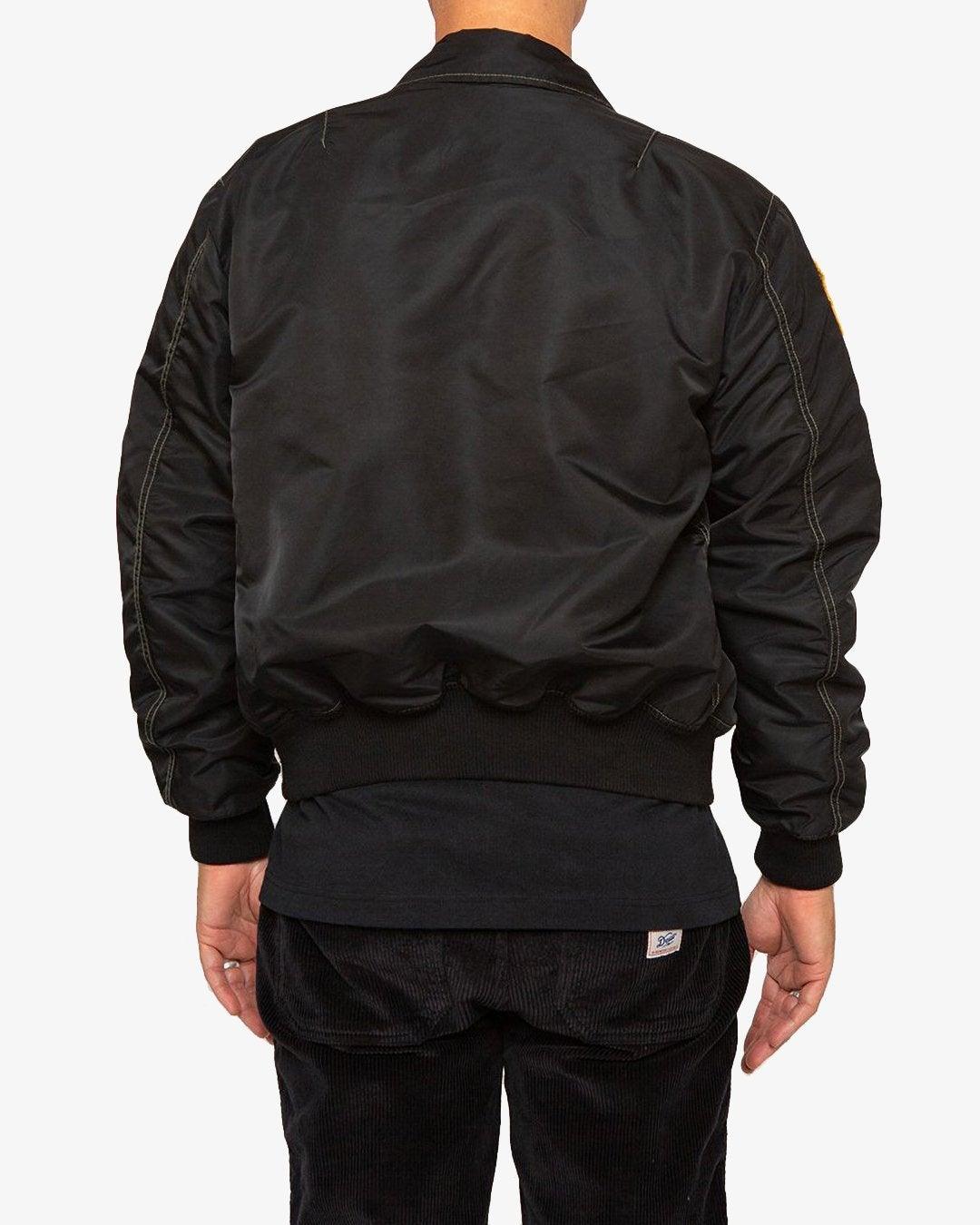 Chaqueta Bomber Flight Overdye Black - ECRU