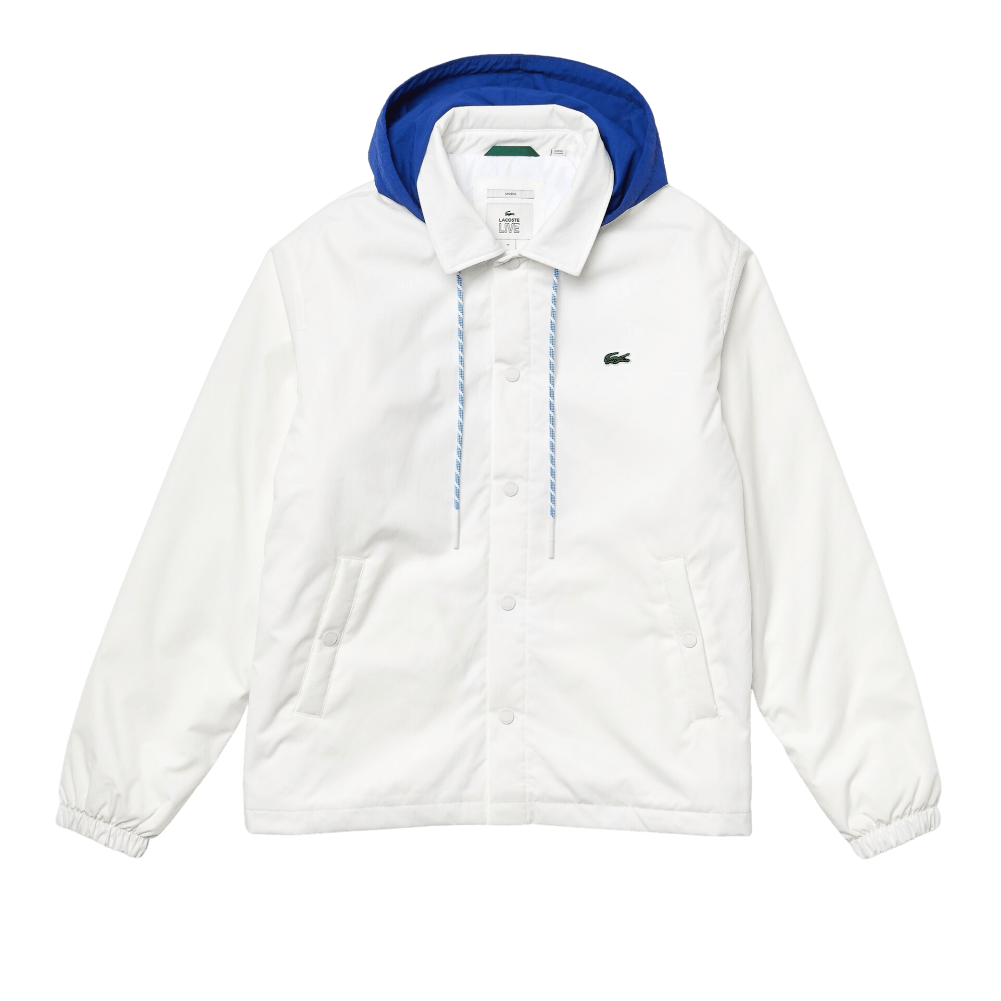 Chaqueta unisex Lacoste L!VE con capucha y botones a contraste - ECRU