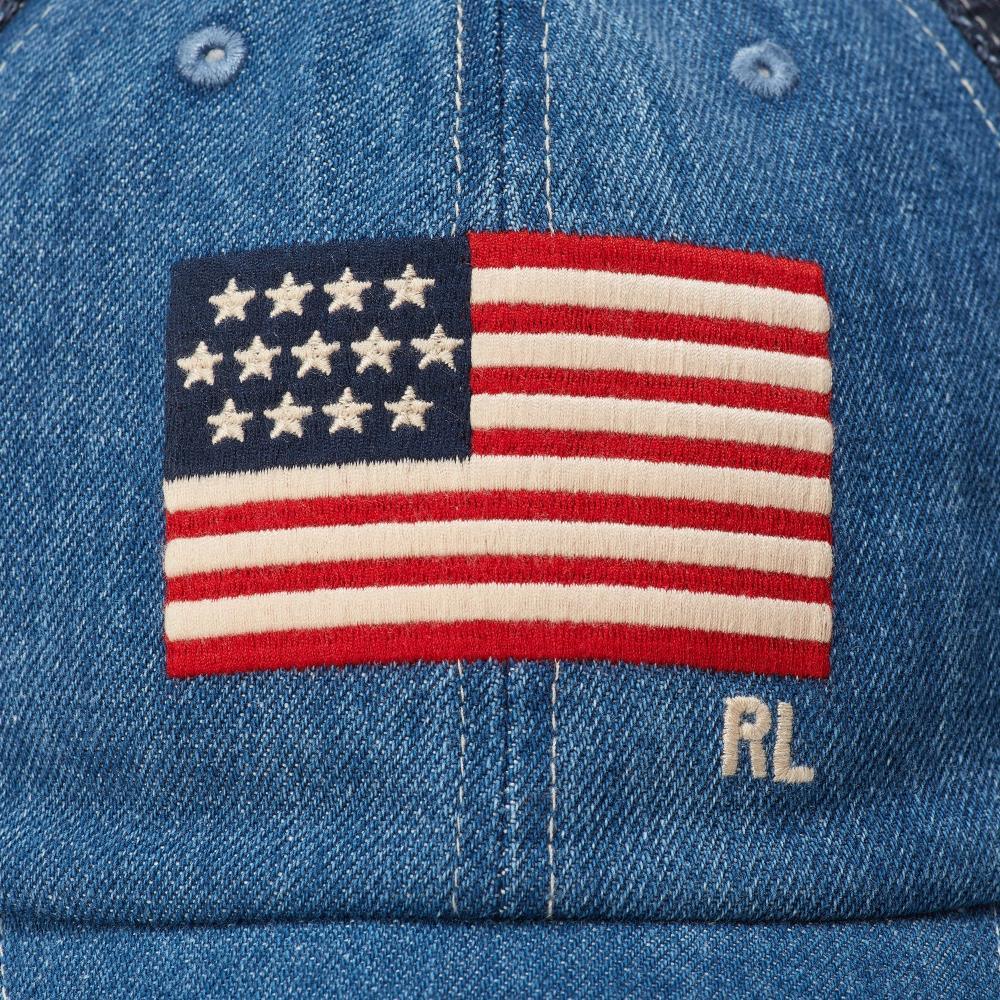 Gorra de denim con bandera - ECRU