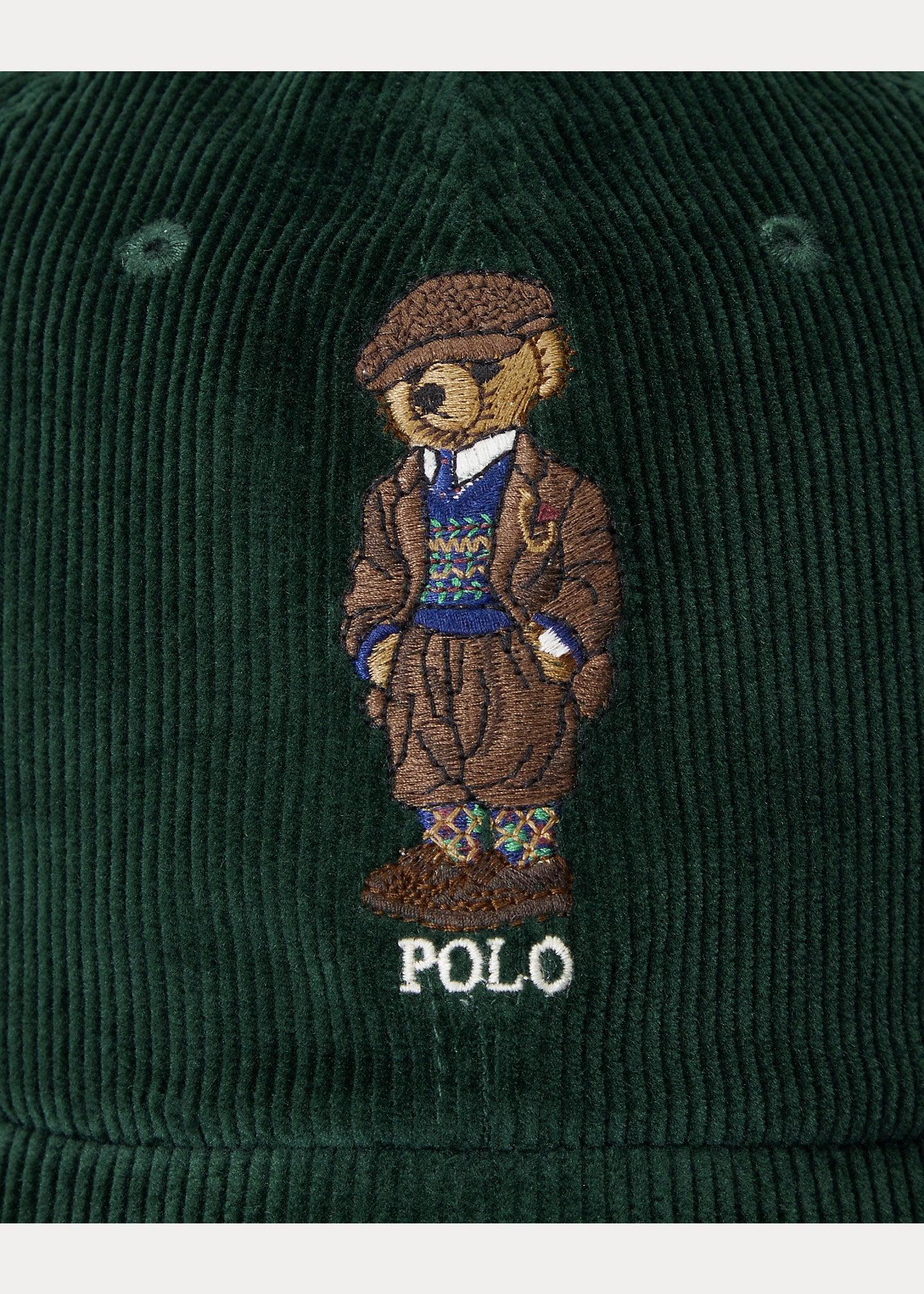 Gorra de pana con Polo Bear - ECRU