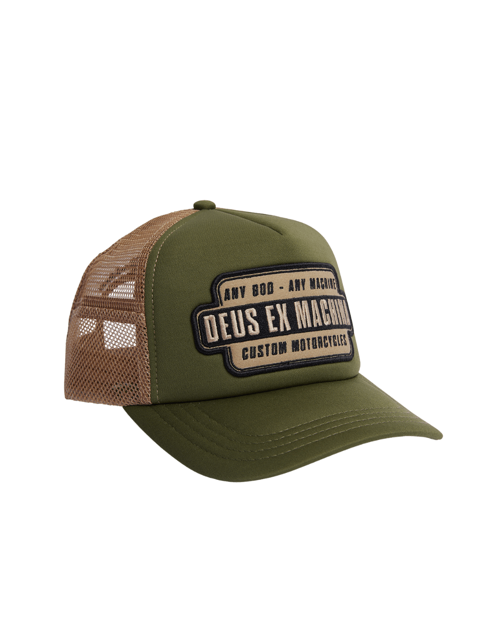 Gorra Deus Ex Machina Grip Tape Trucker Olive Combo - ECRU