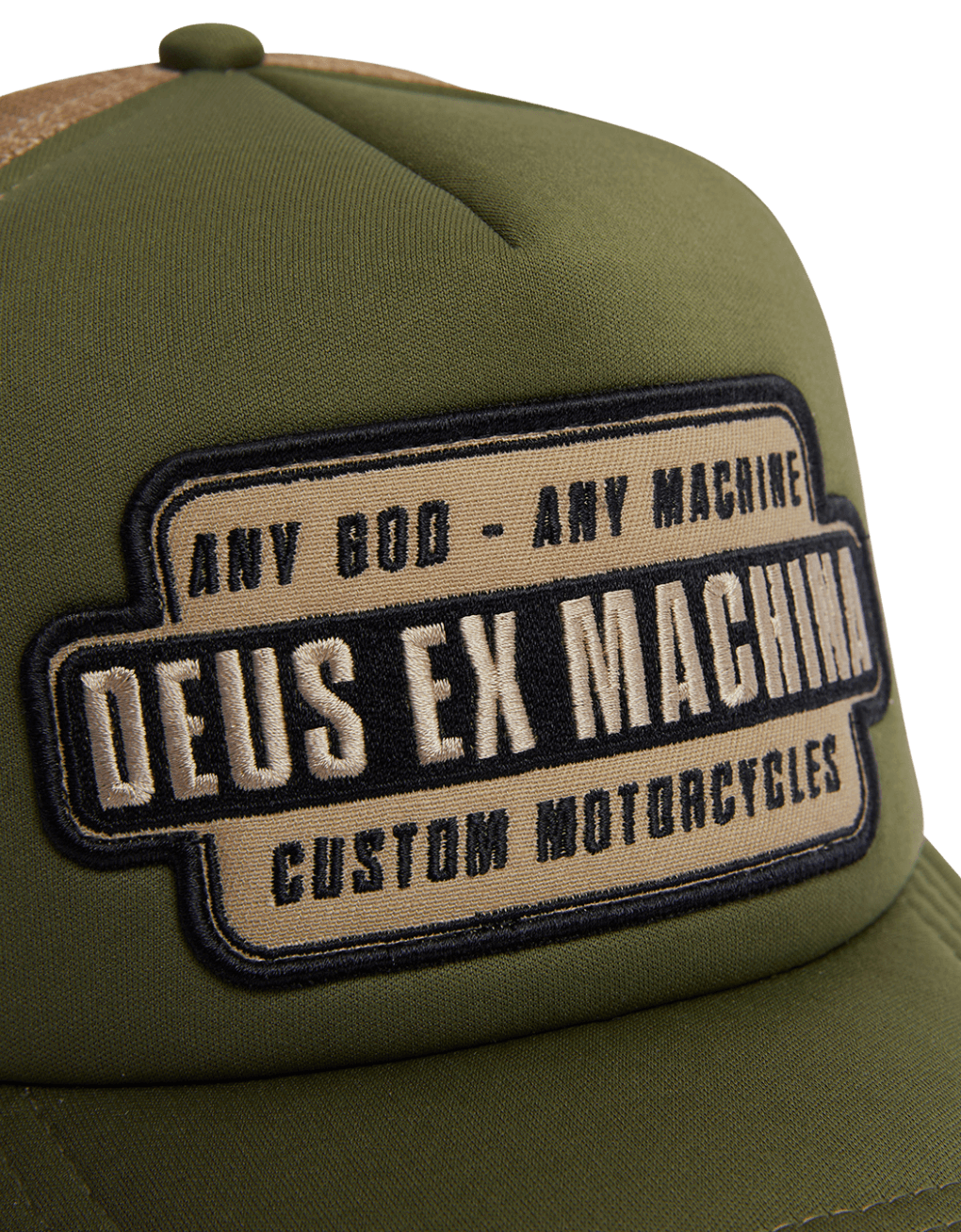 Gorra Deus Ex Machina Grip Tape Trucker Olive Combo - ECRU