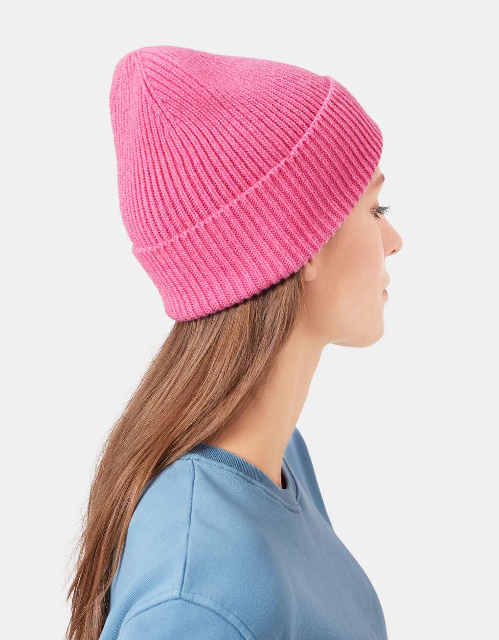 Gorro Unisex Lana Merino Reciclada Bubblemgum Pink - ECRU