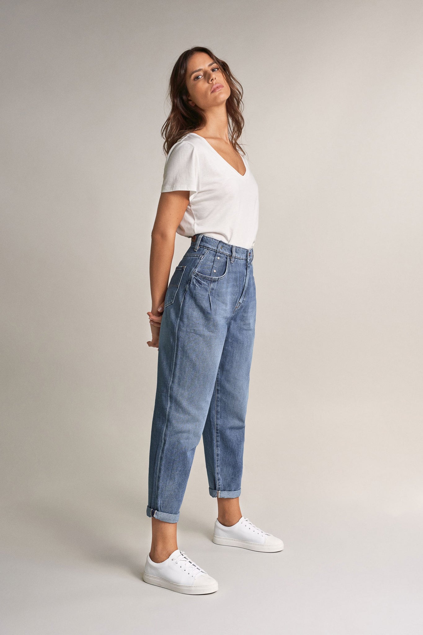 Jeans Slouchy capri - ECRU