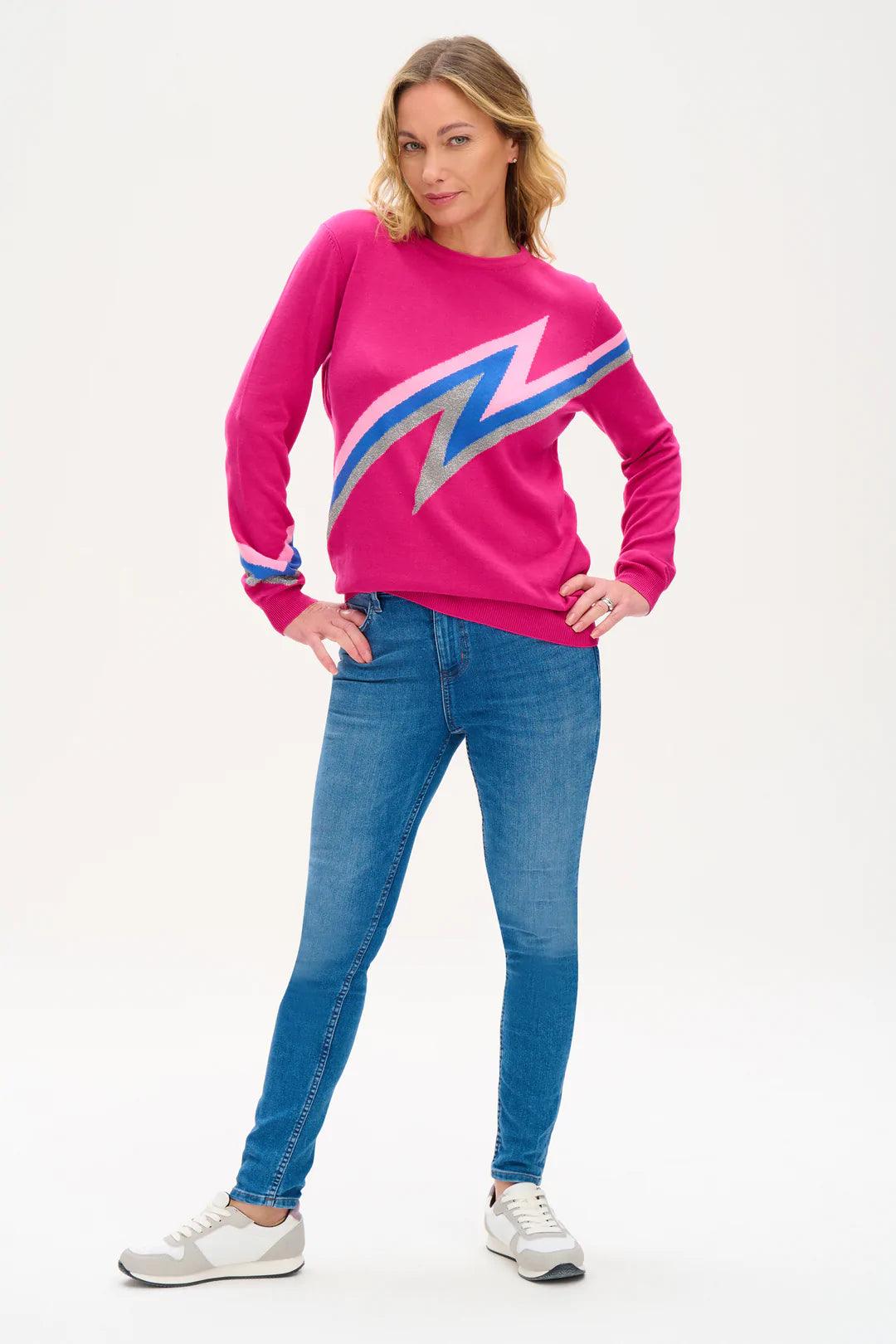 Jersey Astrid Pink Zap! Lightning - ECRU