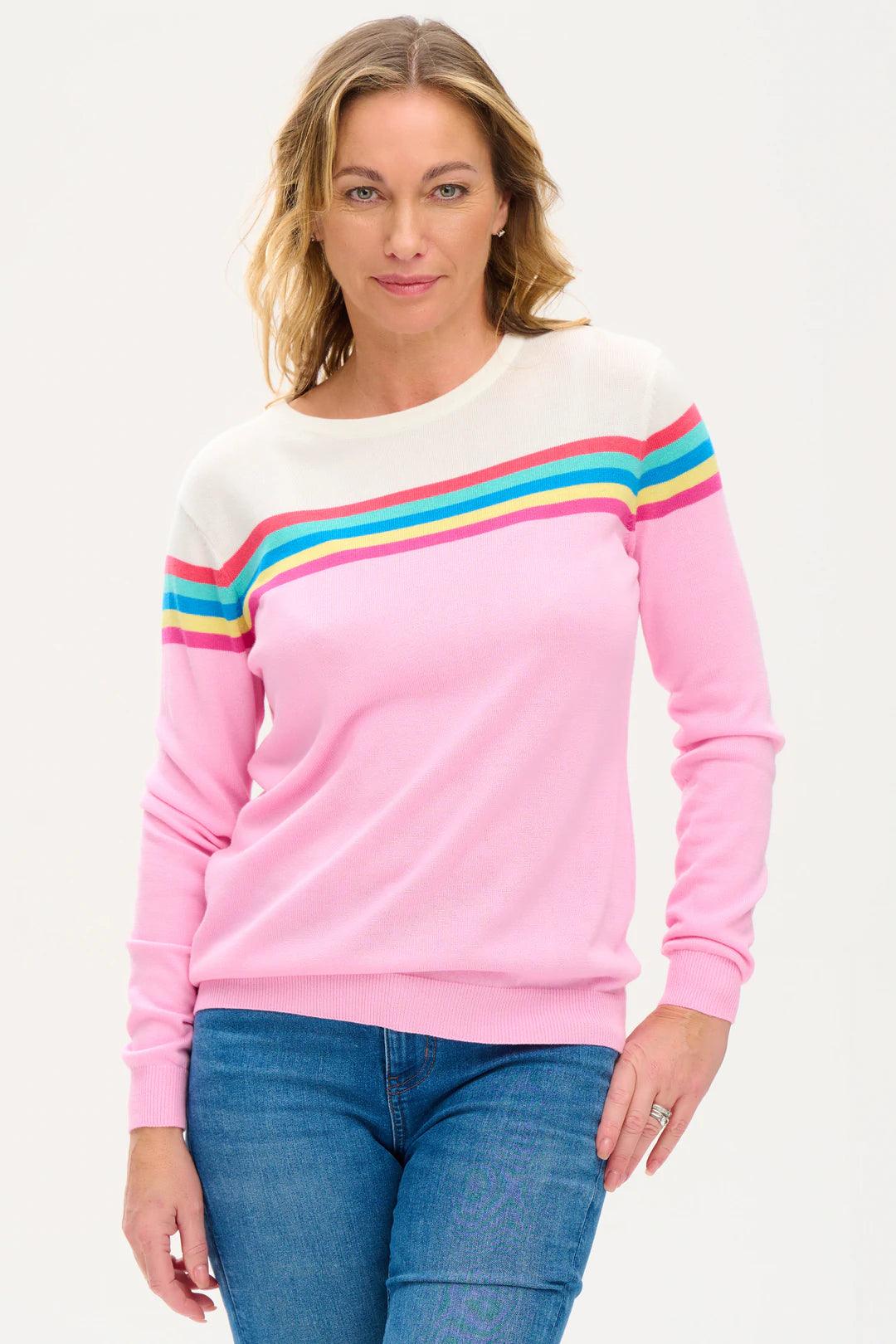 Jersey Rita Pink Rainbow Split - ECRU