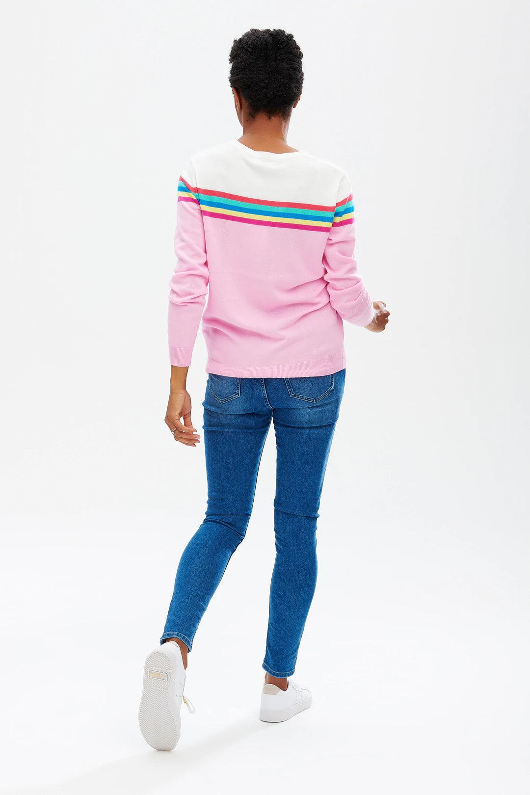 Jersey Rita Pink Rainbow Split - ECRU