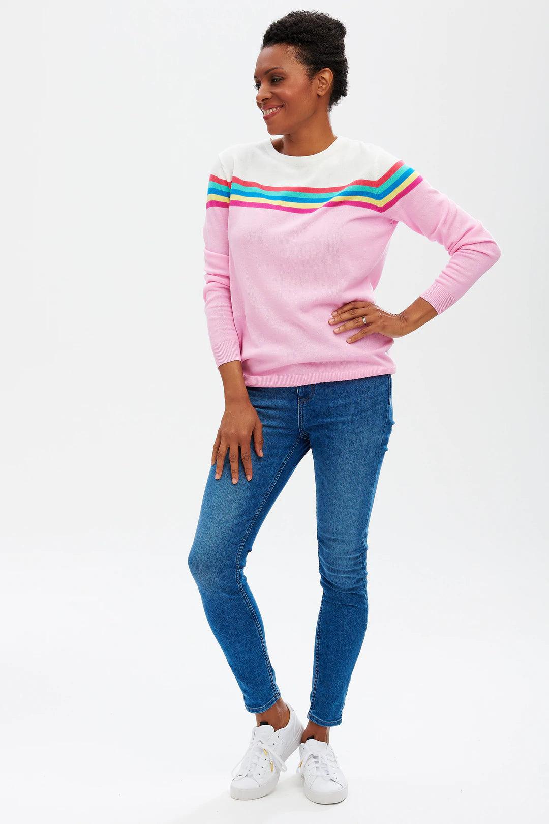 Jersey Rita Pink Rainbow Split - ECRU