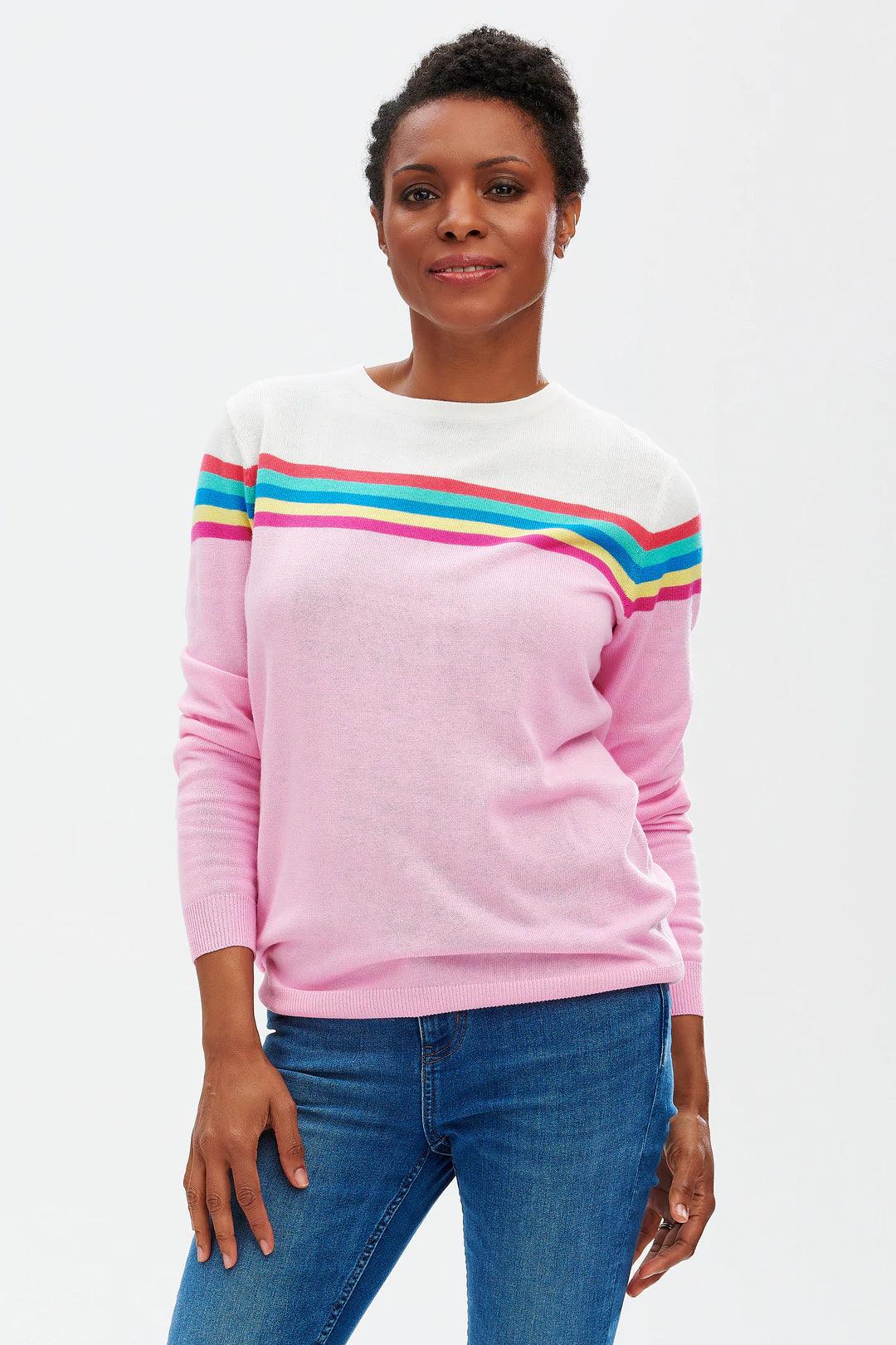 Jersey Rita Pink Rainbow Split - ECRU