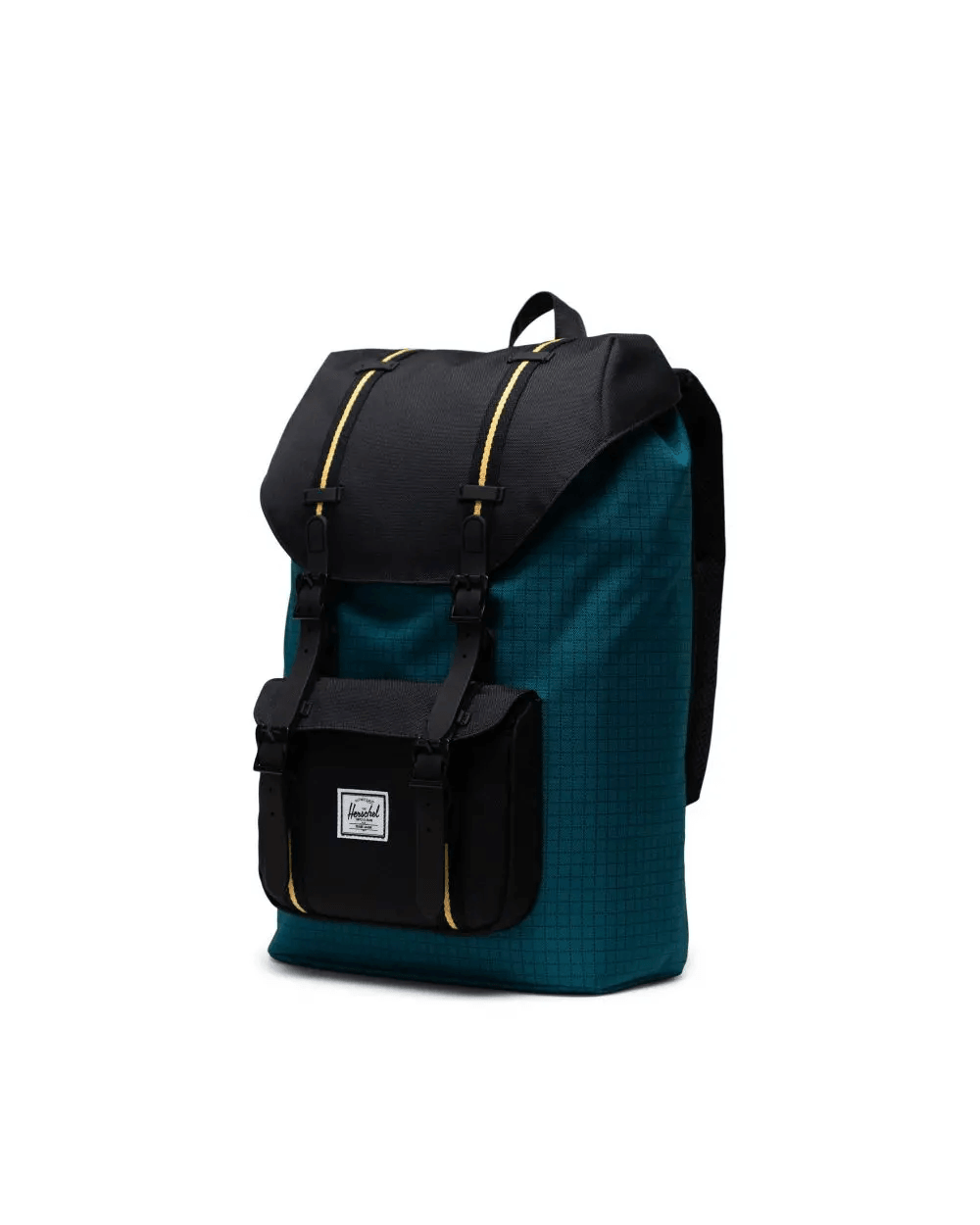 Mochila Herschel Little America Mid Volume Harbour Blue Grid Black Amber - ECRU