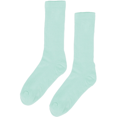 Organic Colorful Standard Active Sock Light Aqua - ECRU