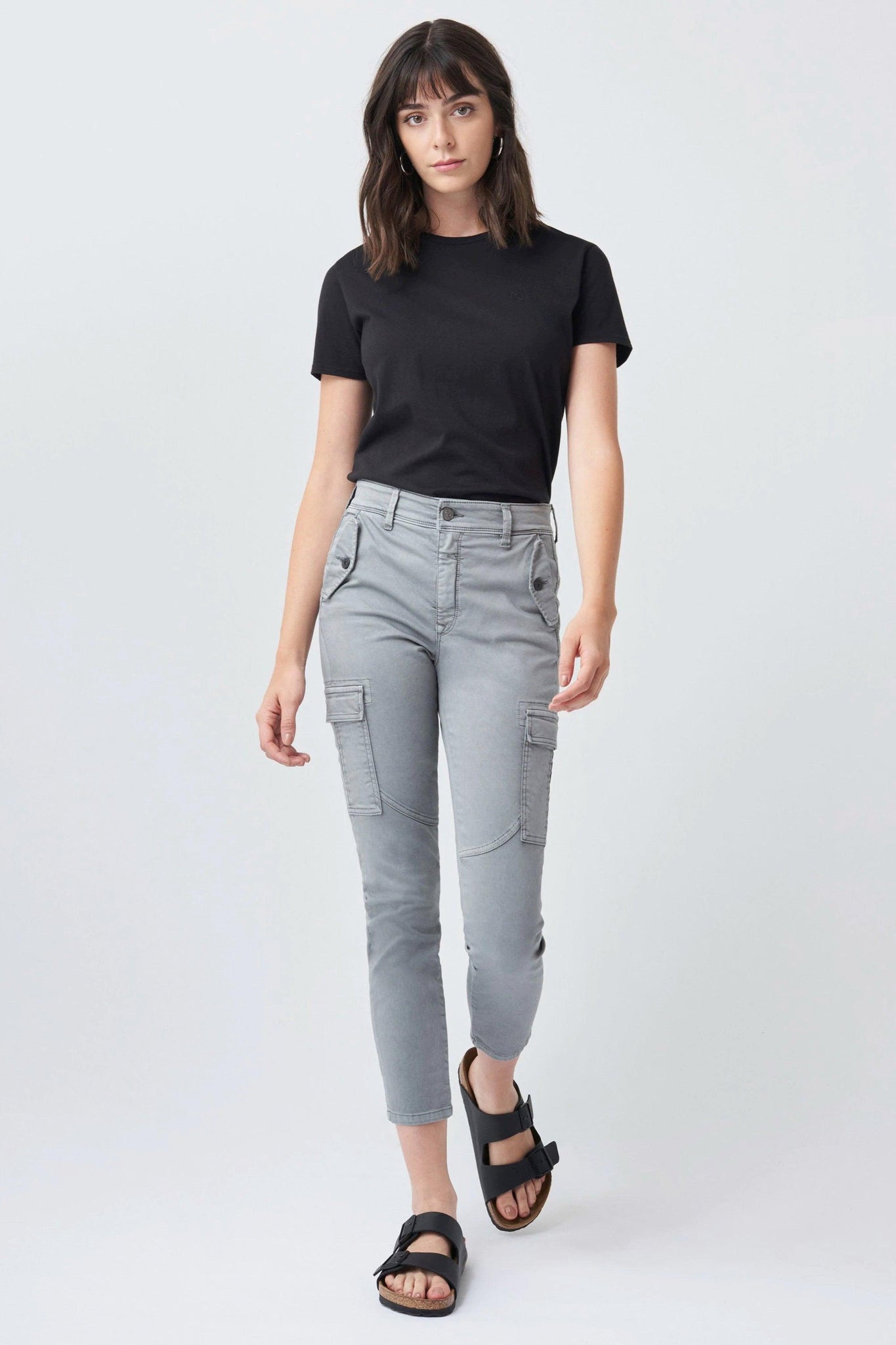 Pantalón Cargo Push In Secret Glamour Cropped Gris - ECRU