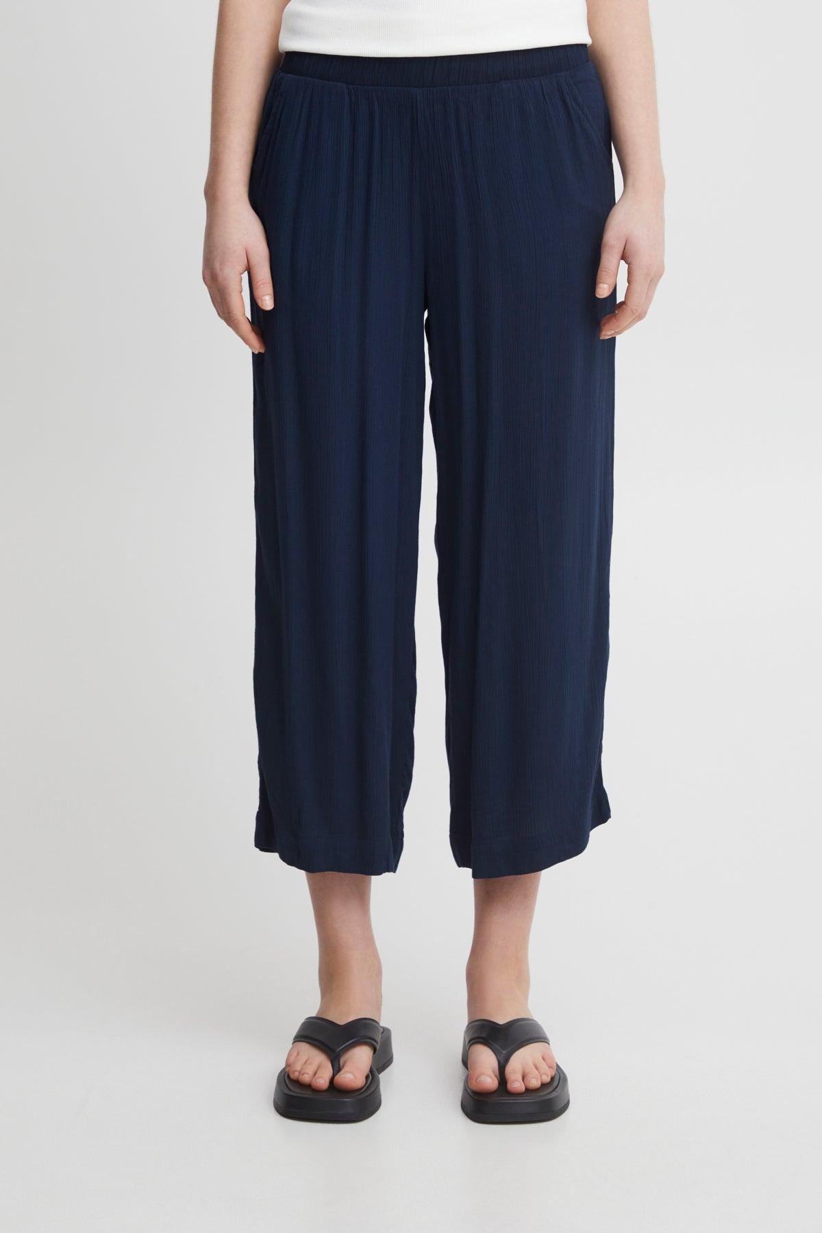 Pantalones ICHI Marrakech Total Eclipse - ECRU