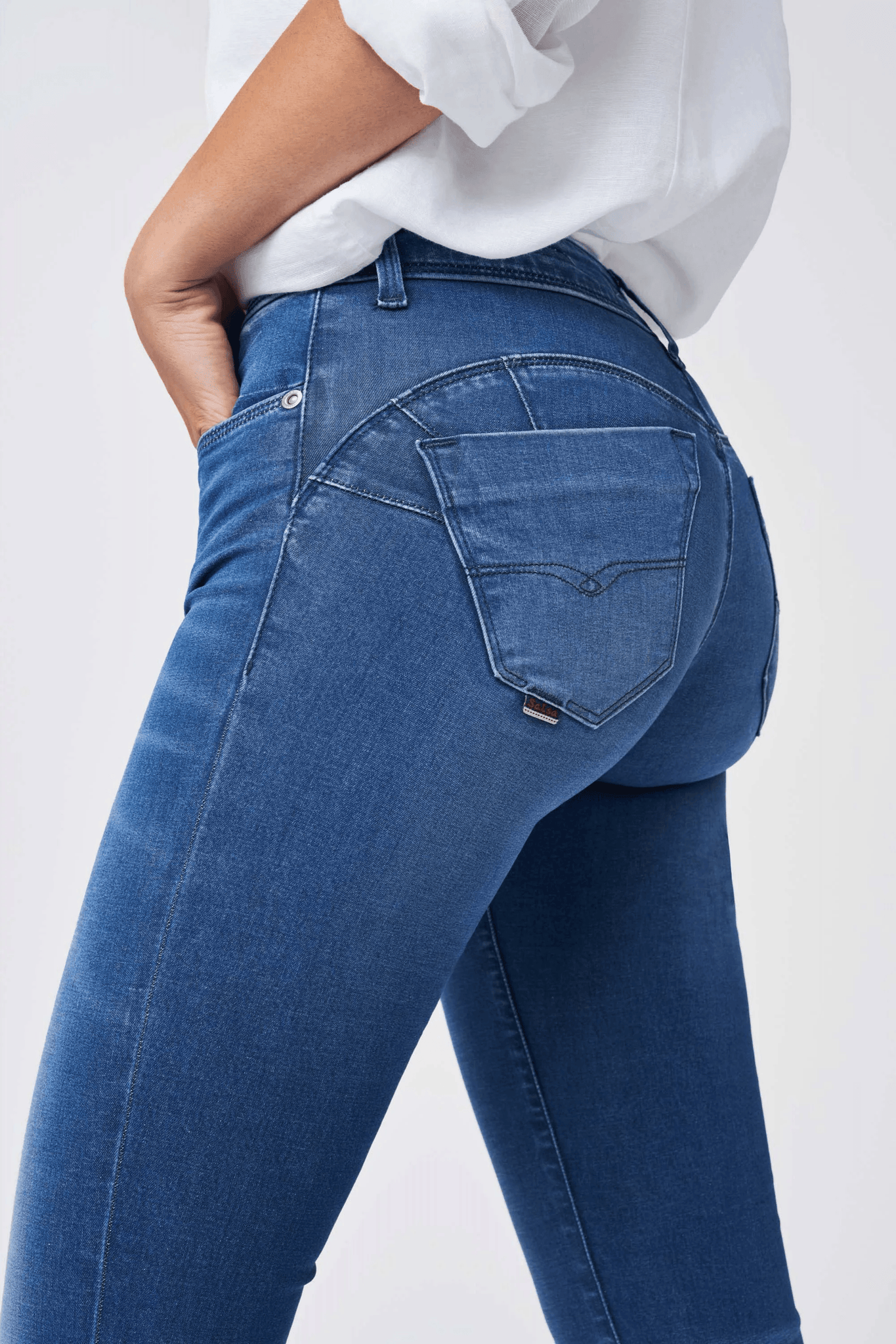 Pantalones vaqueros push up wonder skinny soft touch - ECRU