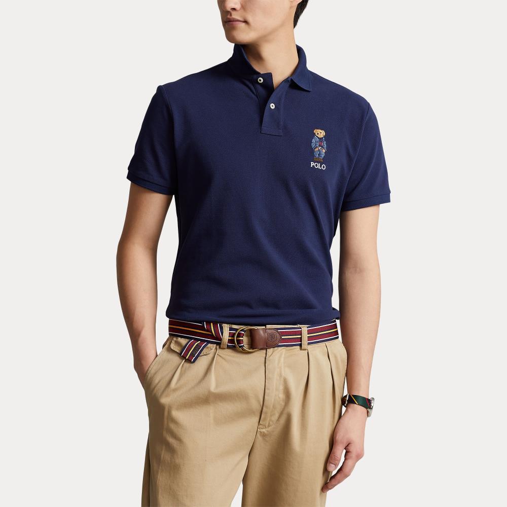 Polo Custom Slim Fit con Polo Bear - ECRU