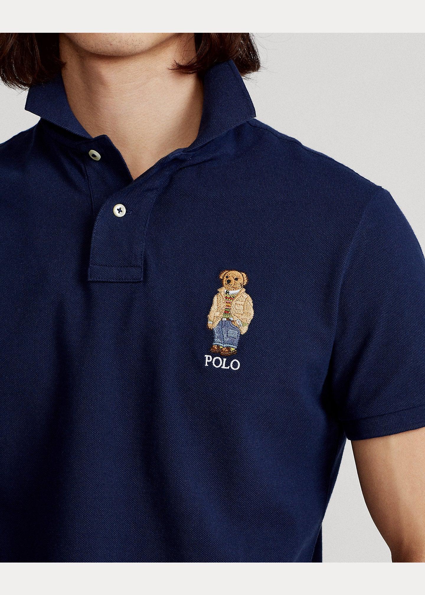 Polo Custom Slim Fit Polo Bear - ECRU