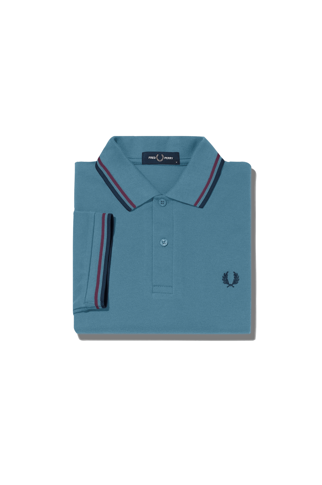 Polo Fred Perry M3600 Ash Blue Aubergine Royal Granite - ECRU