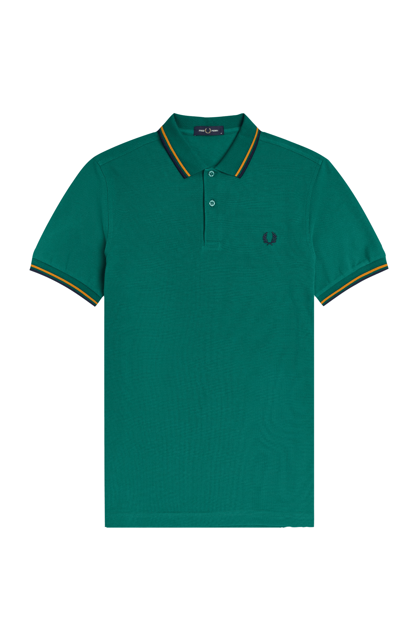 Polo Fred Perry M3600 Bottle Green Amber Carbon Blue - ECRU