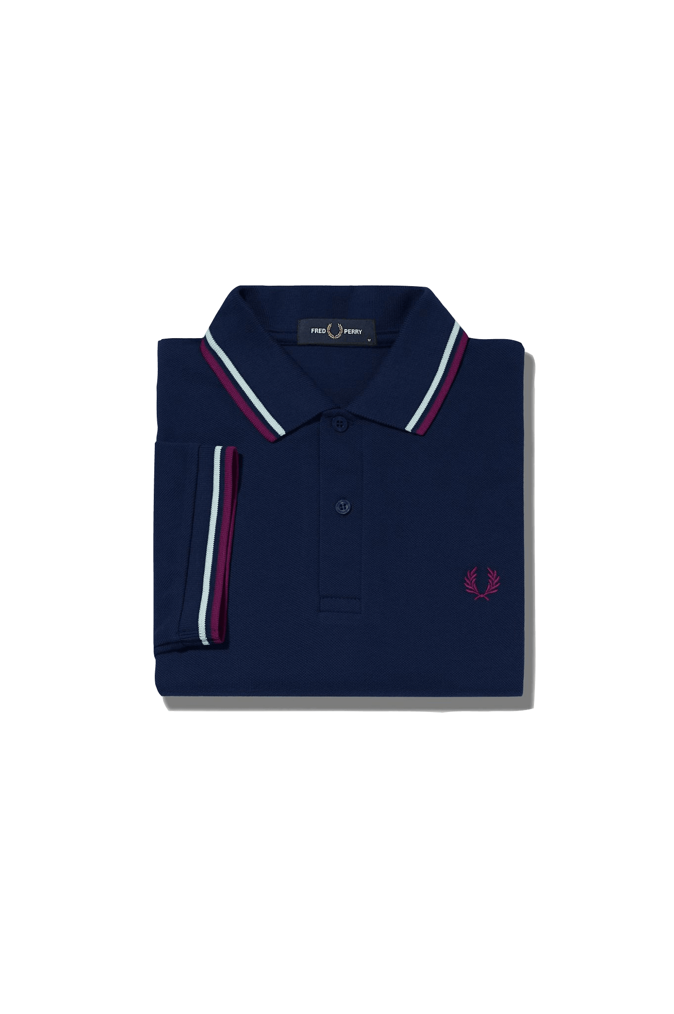 Polo Fred Perry M3600 Carbon Blue Brighton Blue Aubergine - ECRU