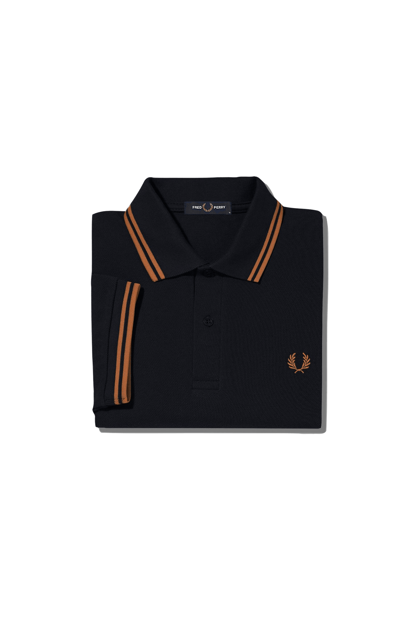 Polo Fred Perry M3600 Navy Dark Caramel Dark Caramel - ECRU