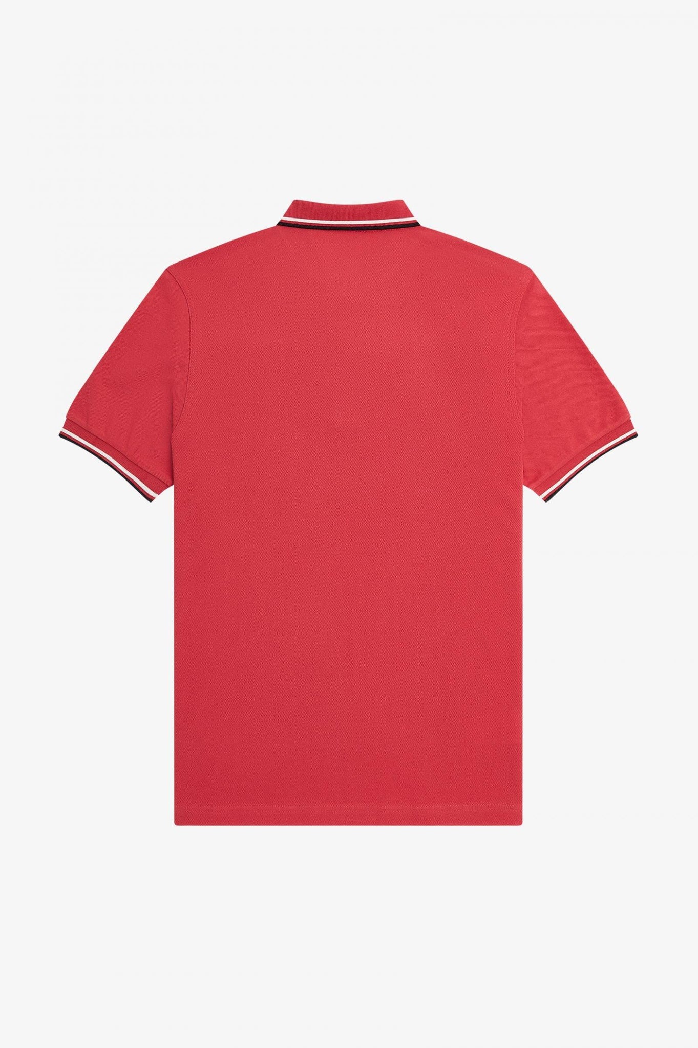 Polo Fred Perry M3600 Rojo lavado Blanco nieve Negro - ECRU