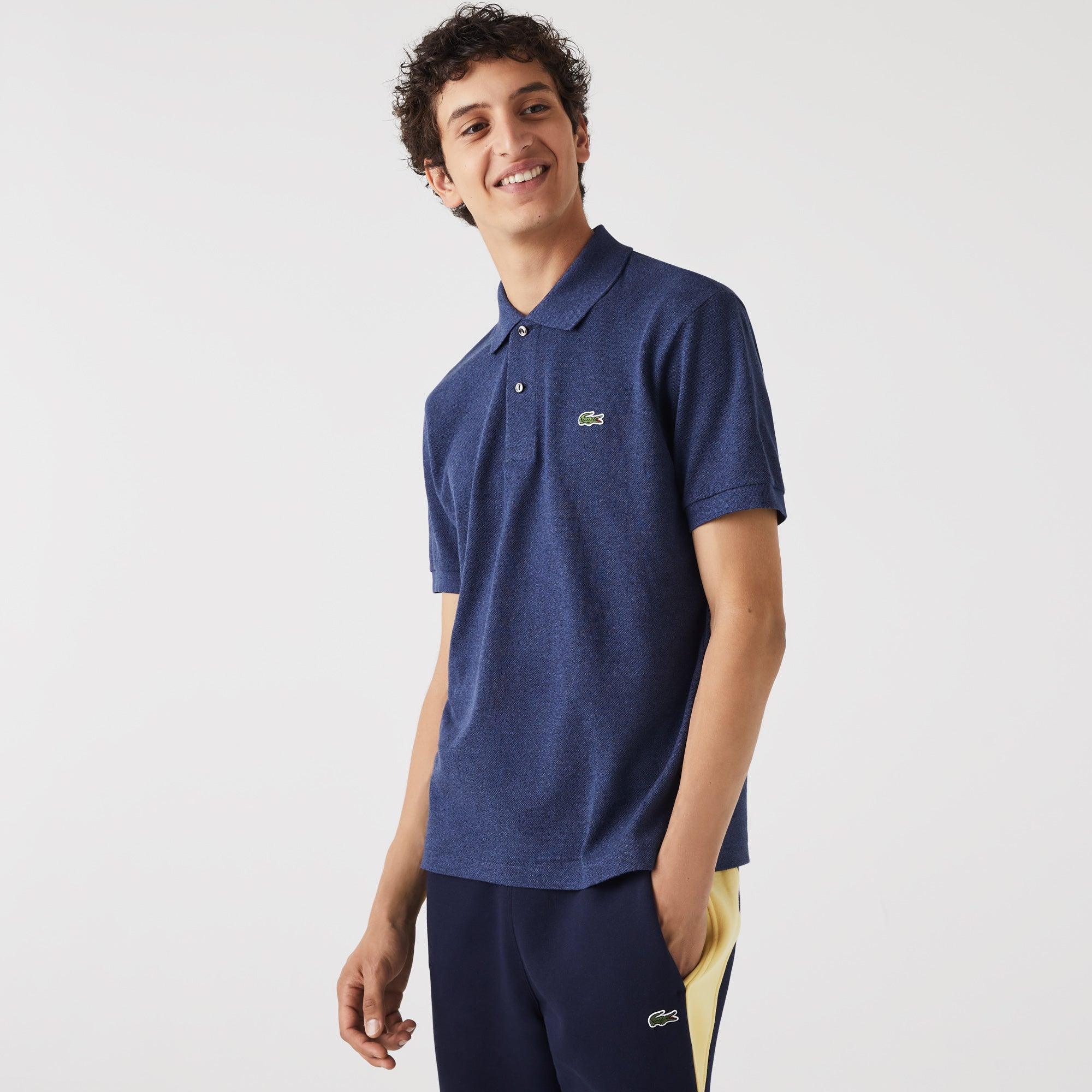 Polo Lacoste L.12.12 Jaspeado Azul Vigoré - ECRU