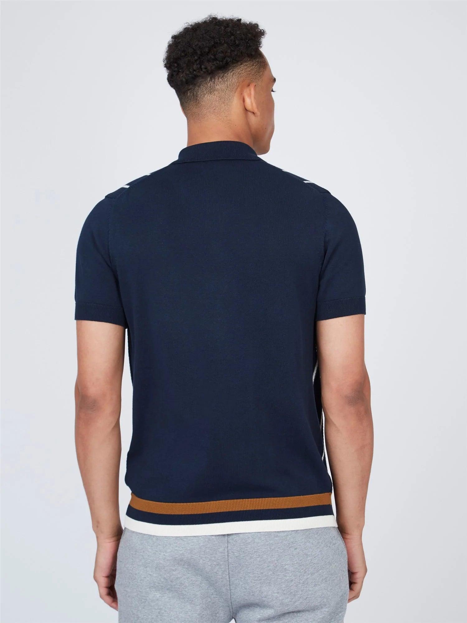 Polo Stripe Button Through - ECRU