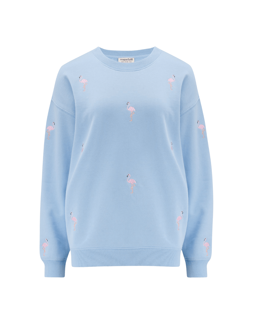 Sudadera Sugarhill Noah Blue Flamingo Embroidery - ECRU